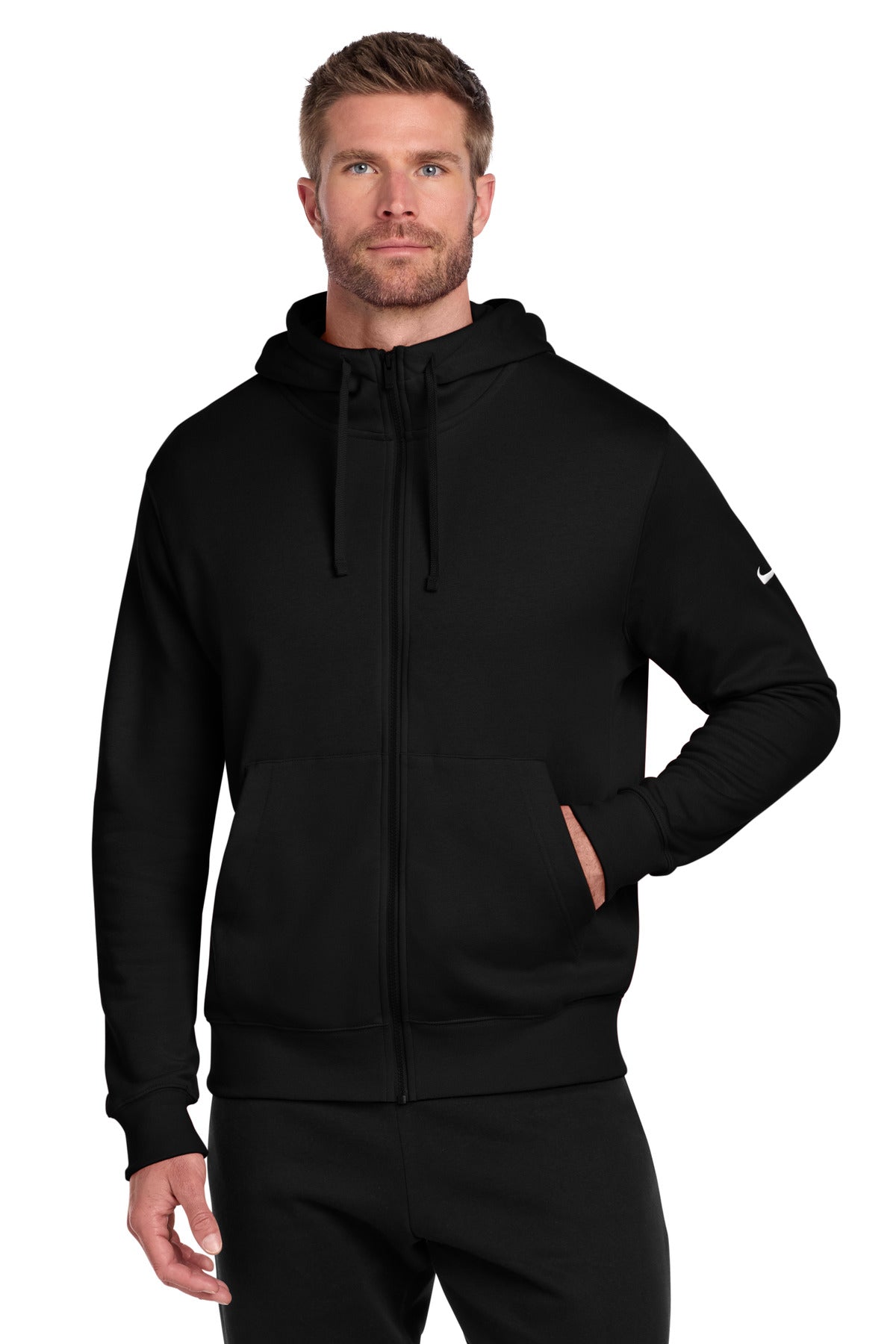 Custom Embroidery or DTF Print - Nike Club Fleece Sleeve Swoosh Full-Zip Hoodie NKDR1513