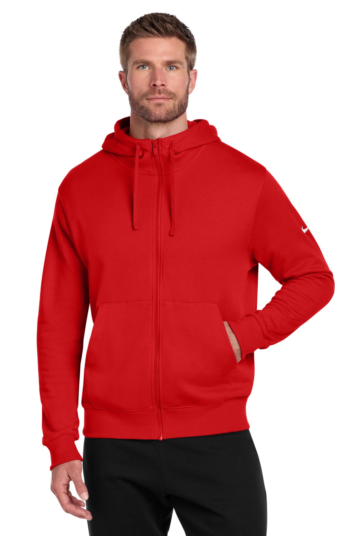 Custom Embroidery or DTF Print - Nike Club Fleece Sleeve Swoosh Full-Zip Hoodie NKDR1513