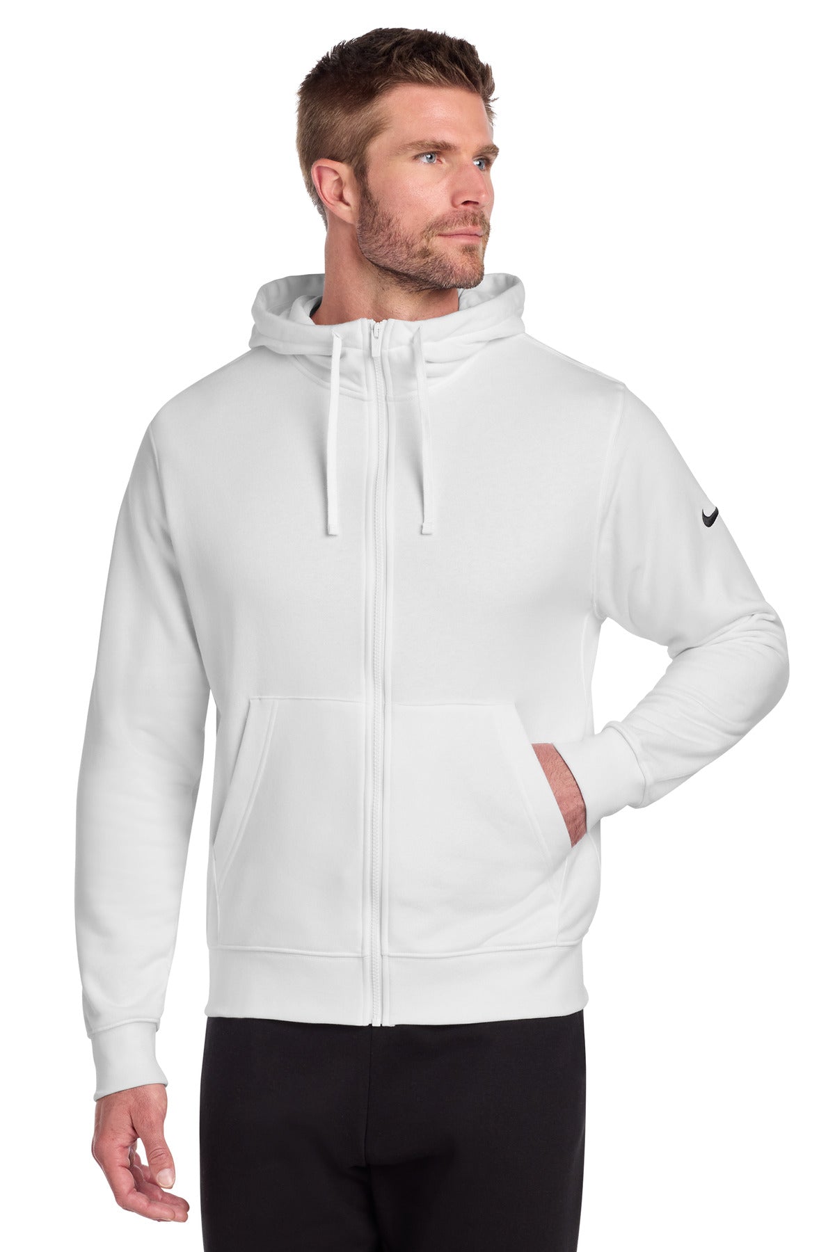 Custom Embroidery or DTF Print - Nike Club Fleece Sleeve Swoosh Full-Zip Hoodie NKDR1513