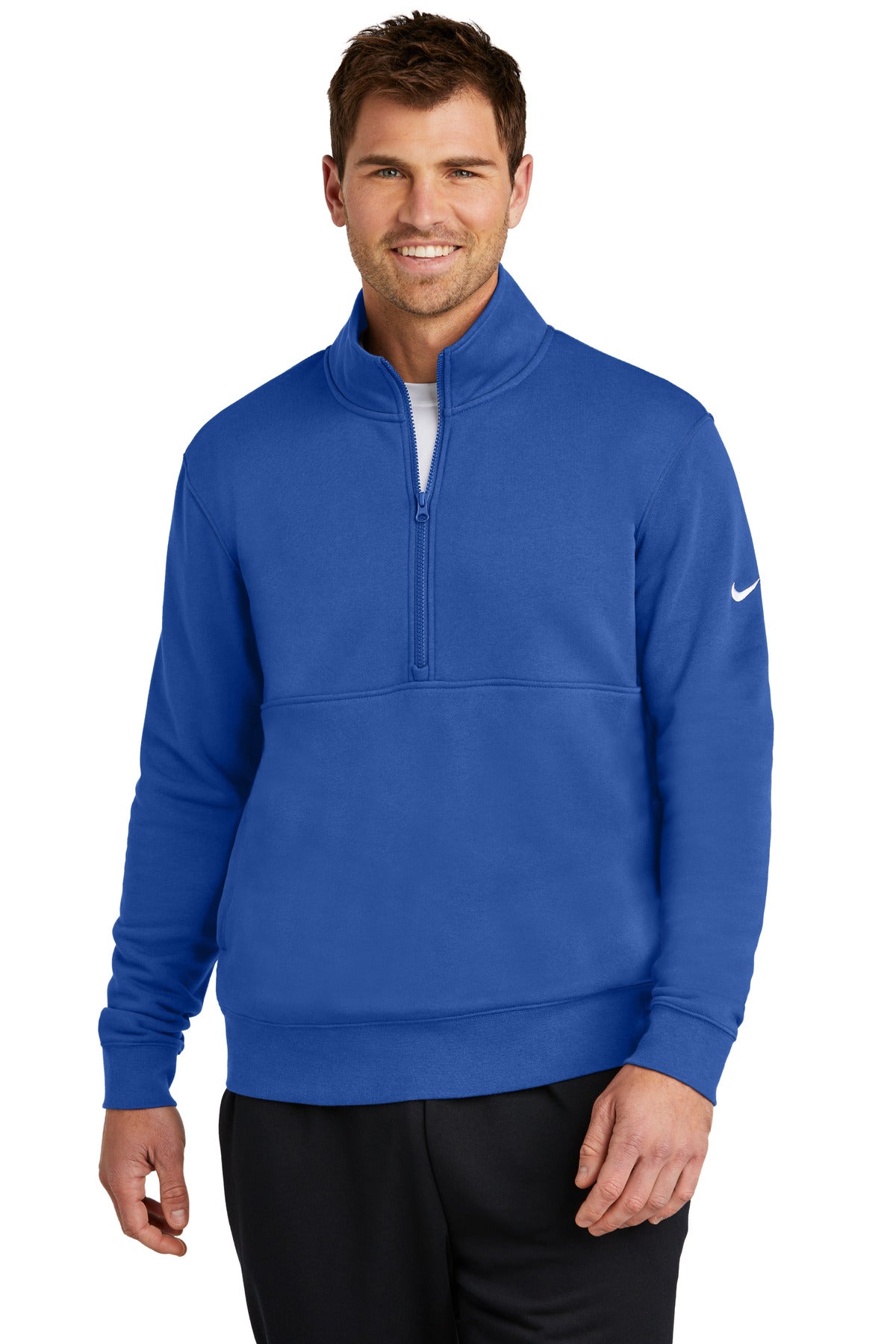 Custom Embroidery or DTF Print - Nike Club Fleece Sleeve Swoosh 1/2-Zip NKDX6718