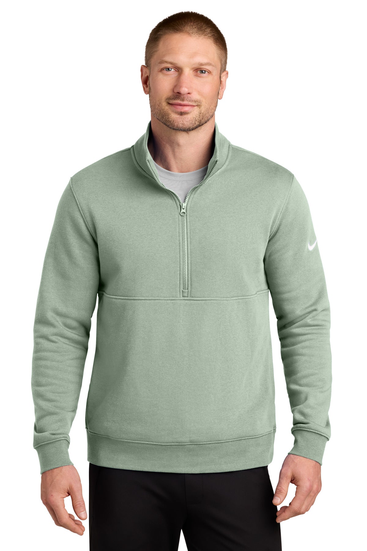 Custom Embroidery or DTF Print - Nike Club Fleece Sleeve Swoosh 1/2-Zip NKDX6718