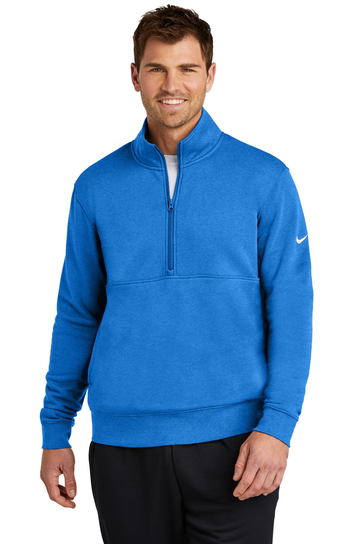 Custom Embroidery or DTF Print - Nike Club Fleece Sleeve Swoosh 1/2-Zip NKDX6718