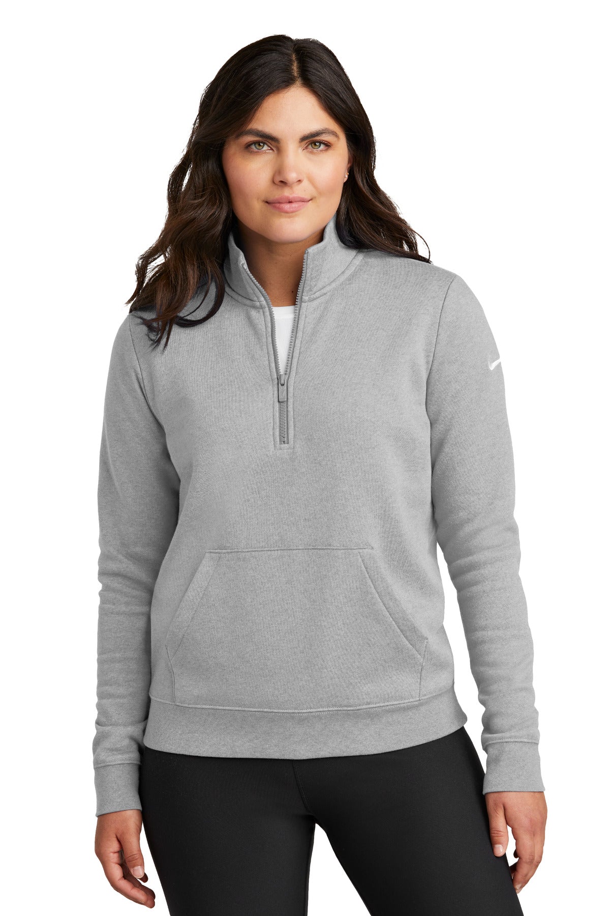 Custom Embroidery or DTF Print - Nike Women's Club Fleece Sleeve Swoosh 1/2-Zip NKDX6720