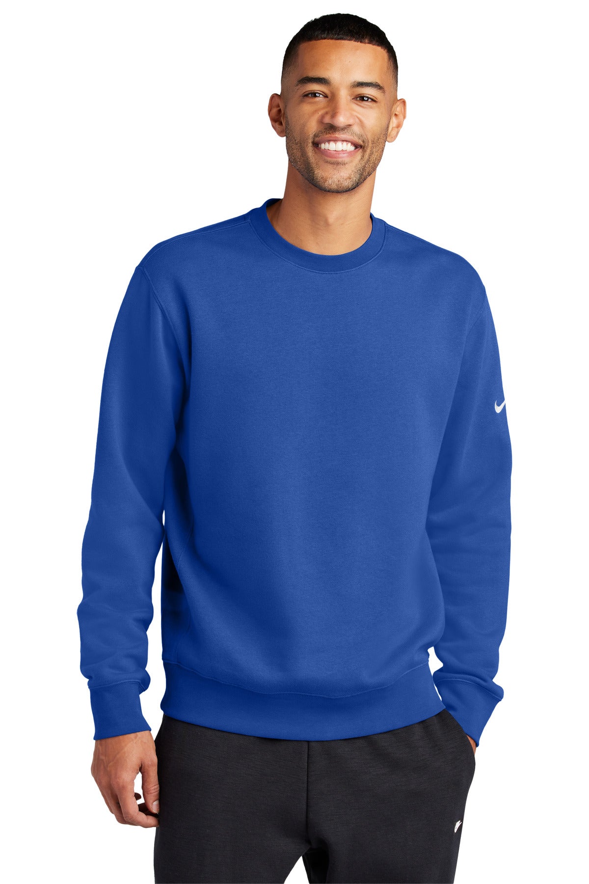 Custom Embroidery or DTF Print - Nike Club Fleece Sleeve Swoosh Crew NKFD9863