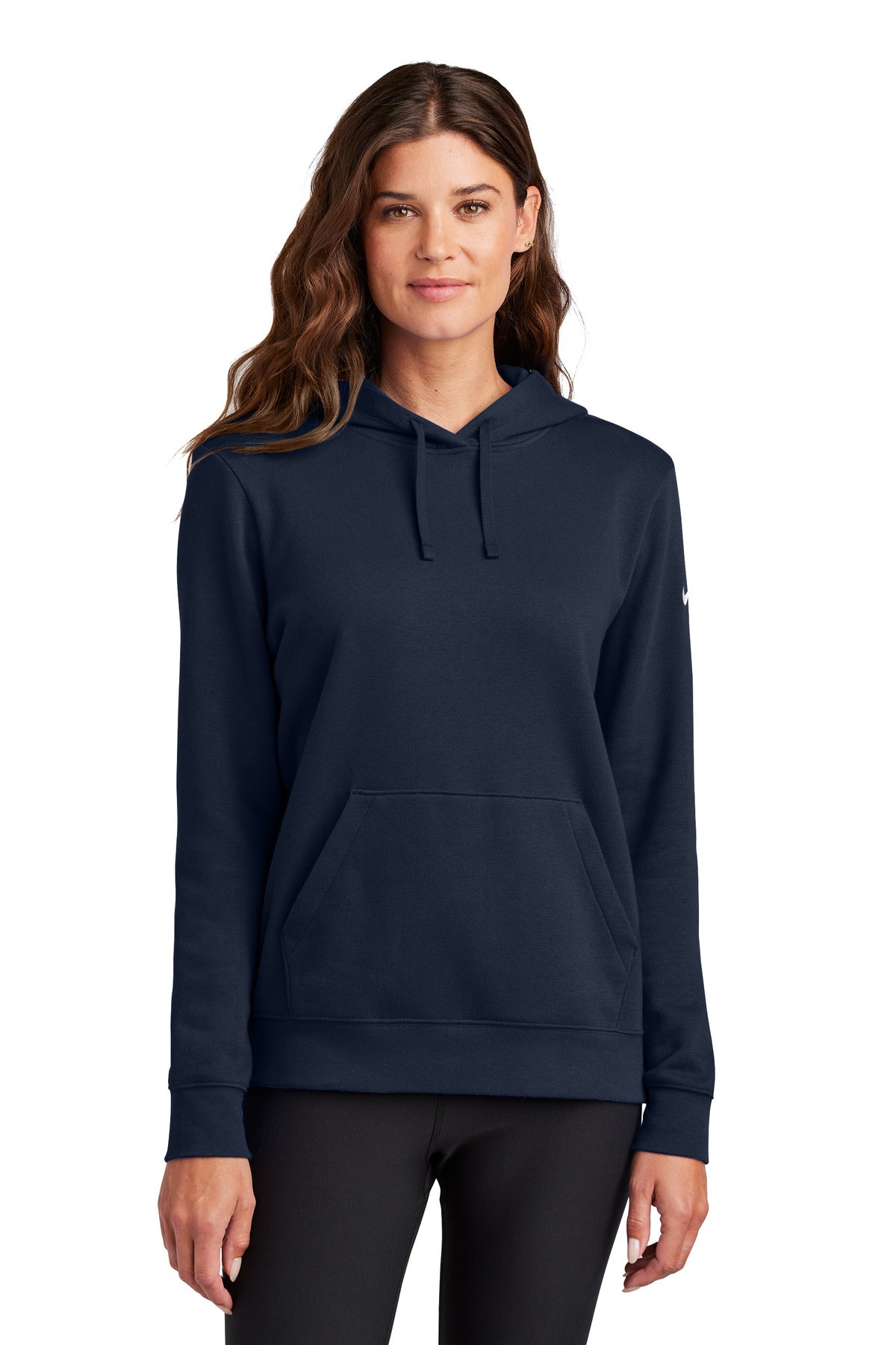 Custom Embroidery or DTF Print - Nike Women's Club Fleece Sleeve Swoosh Pullover Hoodie NKFD9889