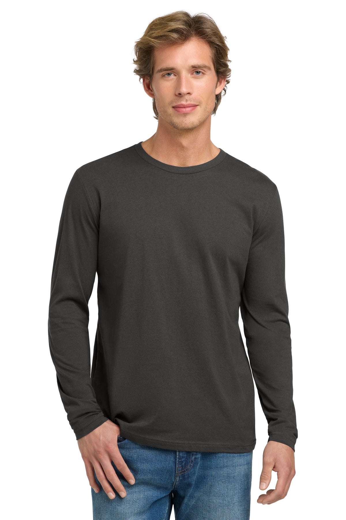 Custom Embroidery or DTF Print - Next Level Apparel ® Cotton Long Sleeve Tee. NL3601