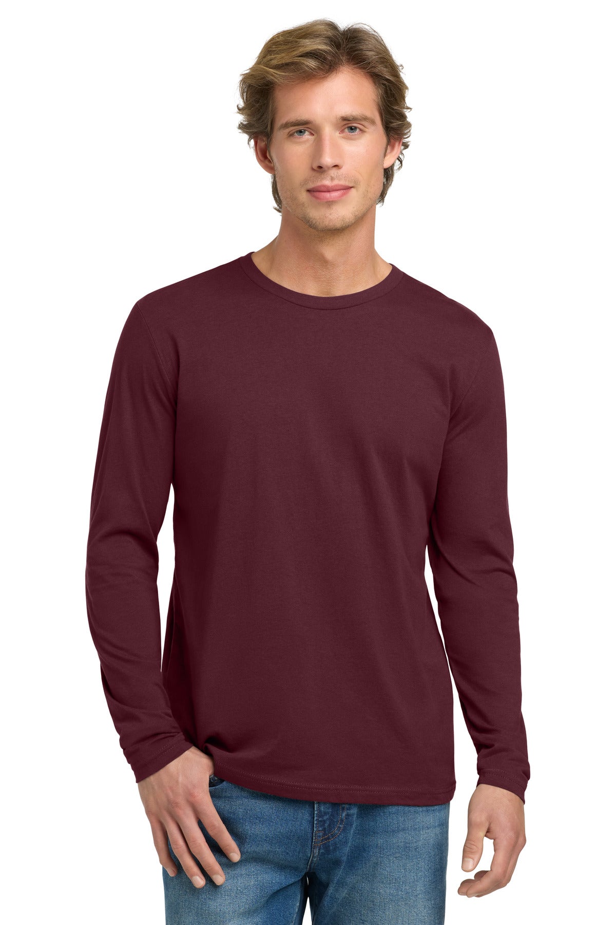 Custom Embroidery or DTF Print - Next Level Apparel ® Cotton Long Sleeve Tee. NL3601
