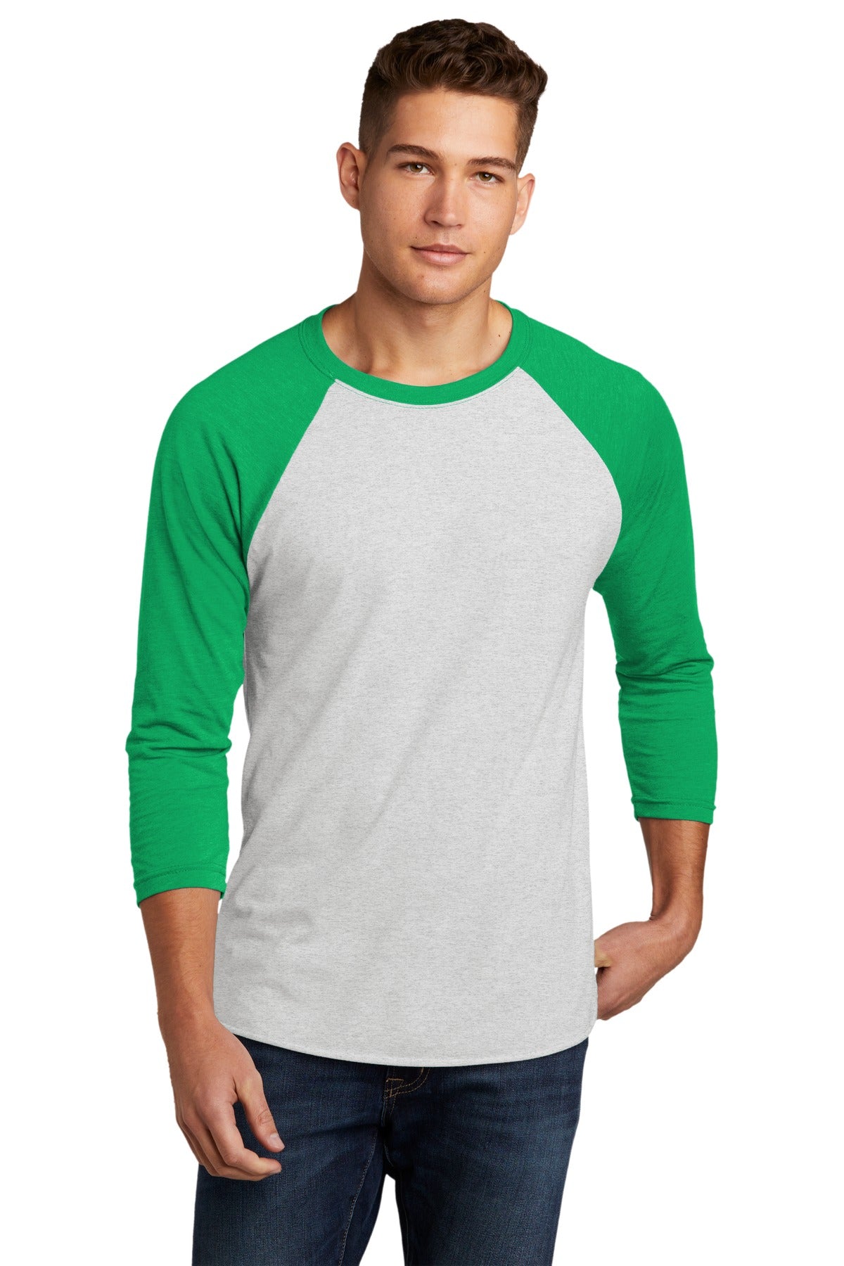 Custom Embroidery or DTF Print - Next Level Apparel ® Adult Tri-Blend 3/4-Sleeve Raglan Tee. NL6051