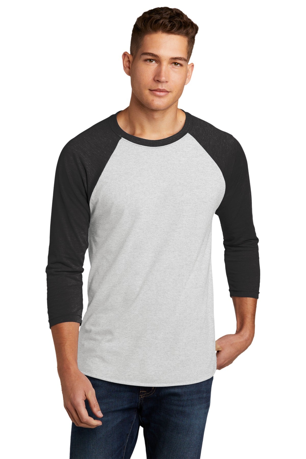 Custom Embroidery or DTF Print - Next Level Apparel ® Adult Tri-Blend 3/4-Sleeve Raglan Tee. NL6051