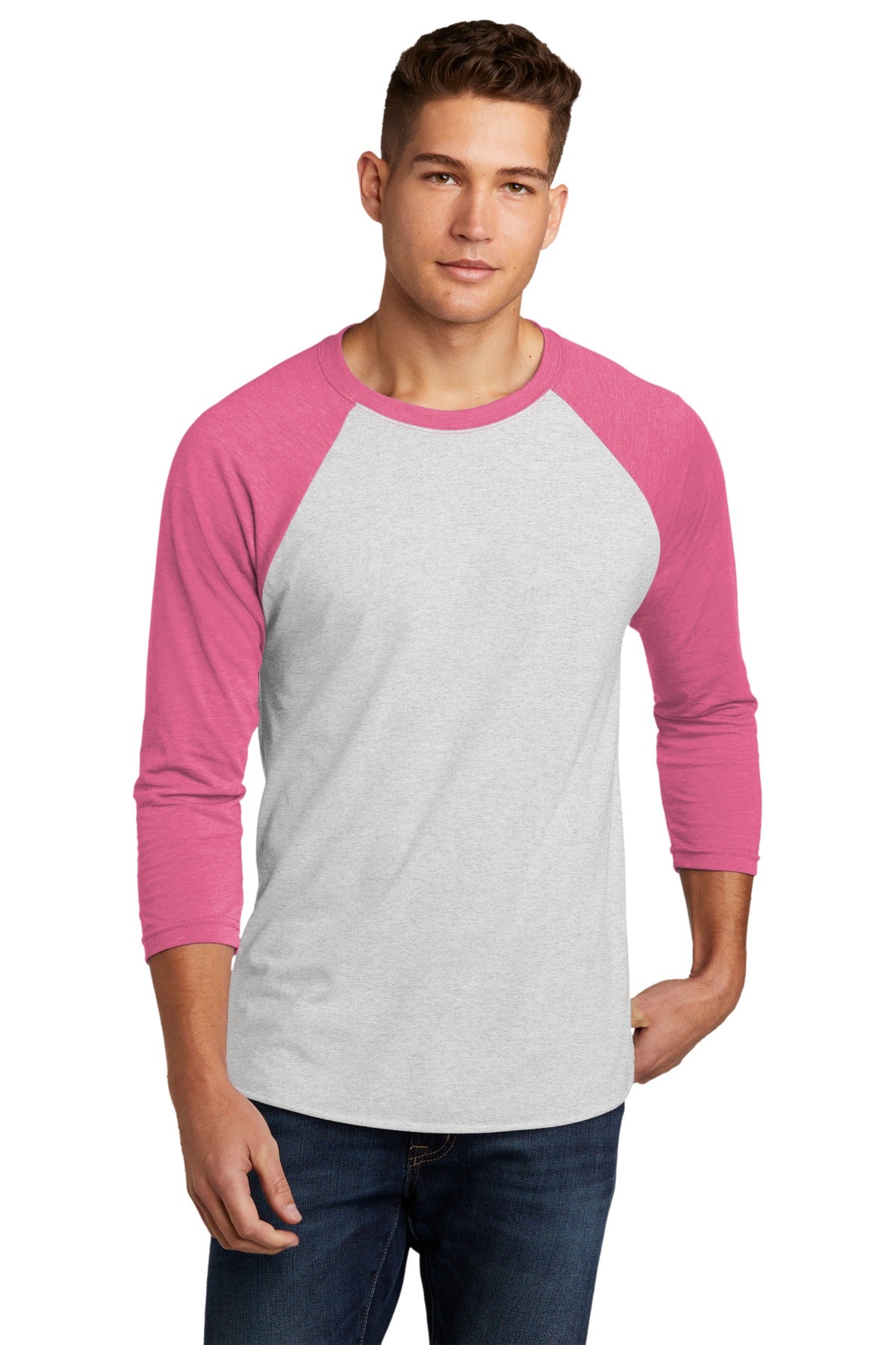 Custom Embroidery or DTF Print - Next Level Apparel ® Adult Tri-Blend 3/4-Sleeve Raglan Tee. NL6051
