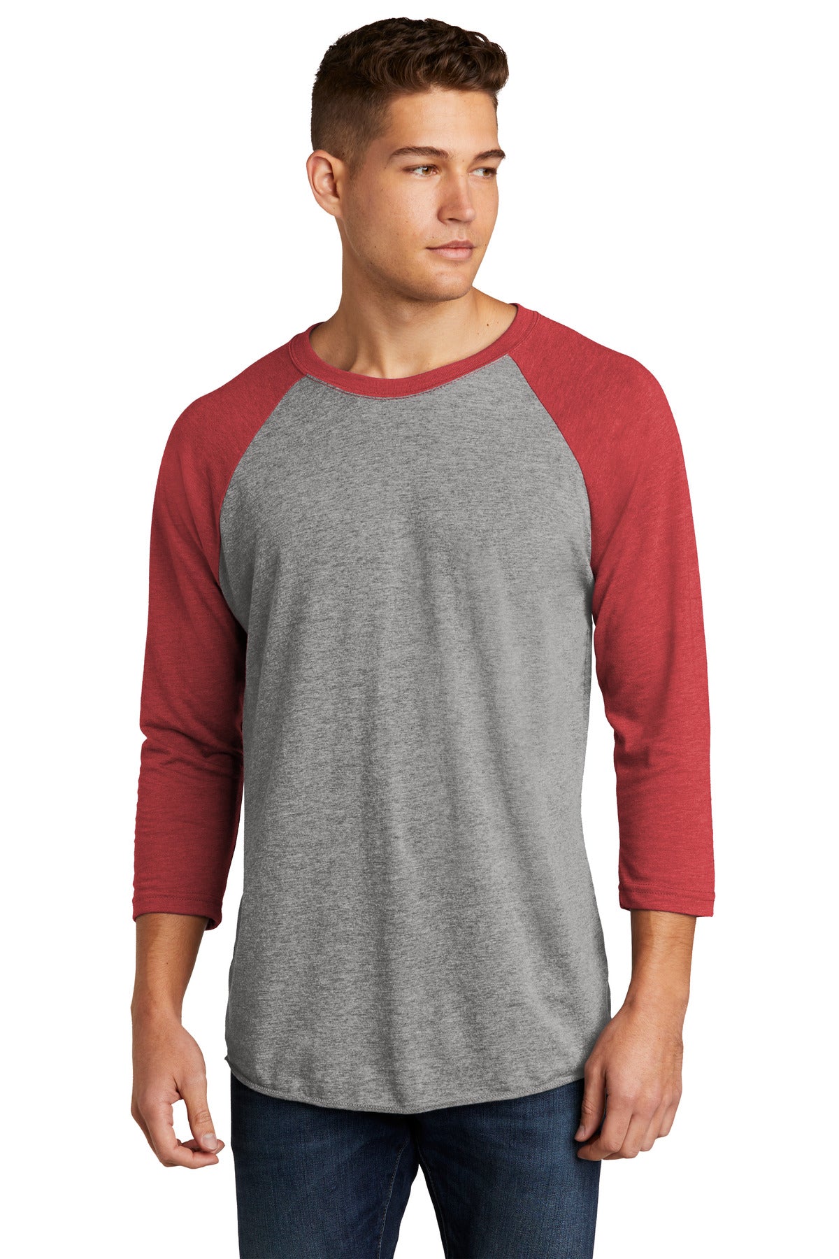 Custom Embroidery or DTF Print - Next Level Apparel ® Adult Tri-Blend 3/4-Sleeve Raglan Tee. NL6051