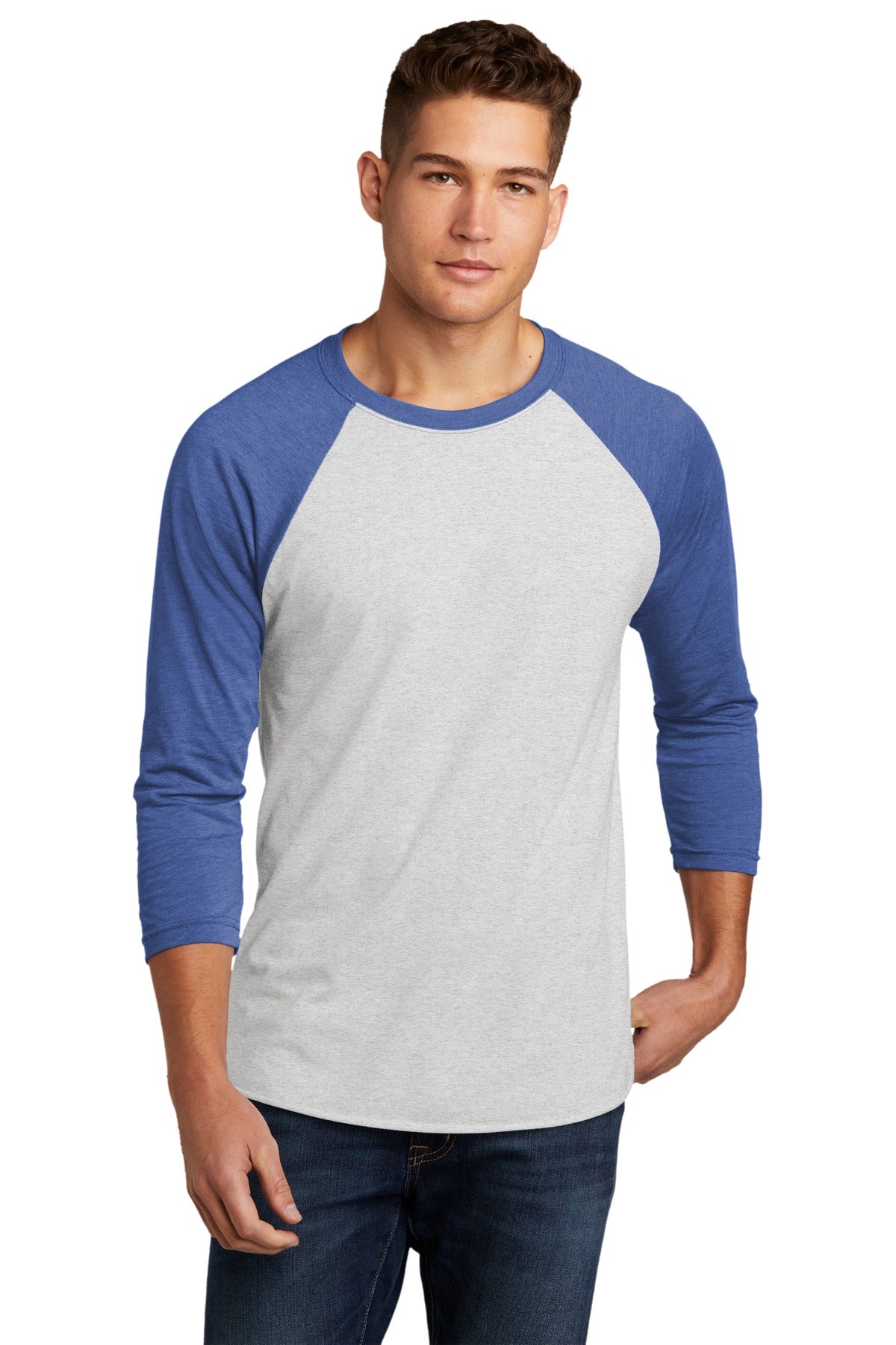 Custom Embroidery or DTF Print - Next Level Apparel ® Adult Tri-Blend 3/4-Sleeve Raglan Tee. NL6051