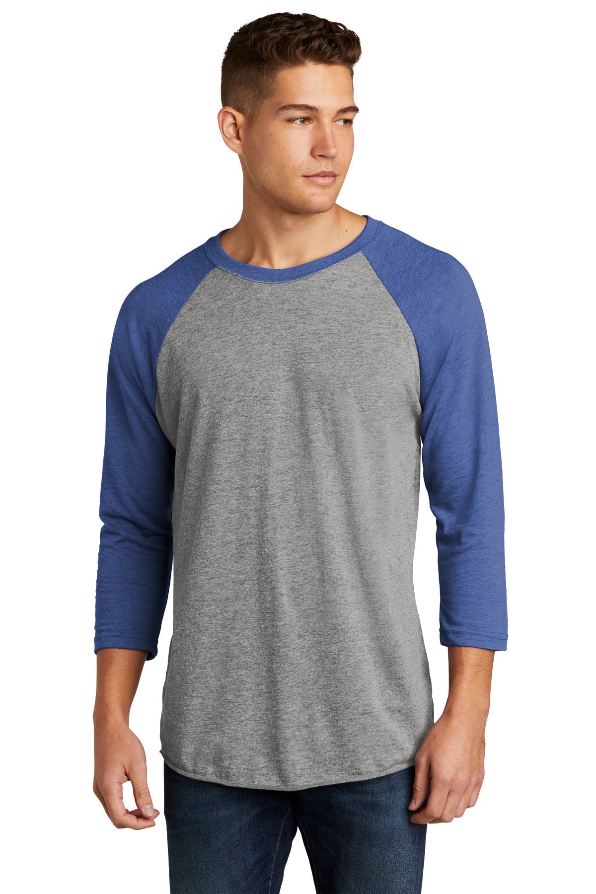 Custom Embroidery or DTF Print - Next Level Apparel ® Adult Tri-Blend 3/4-Sleeve Raglan Tee. NL6051