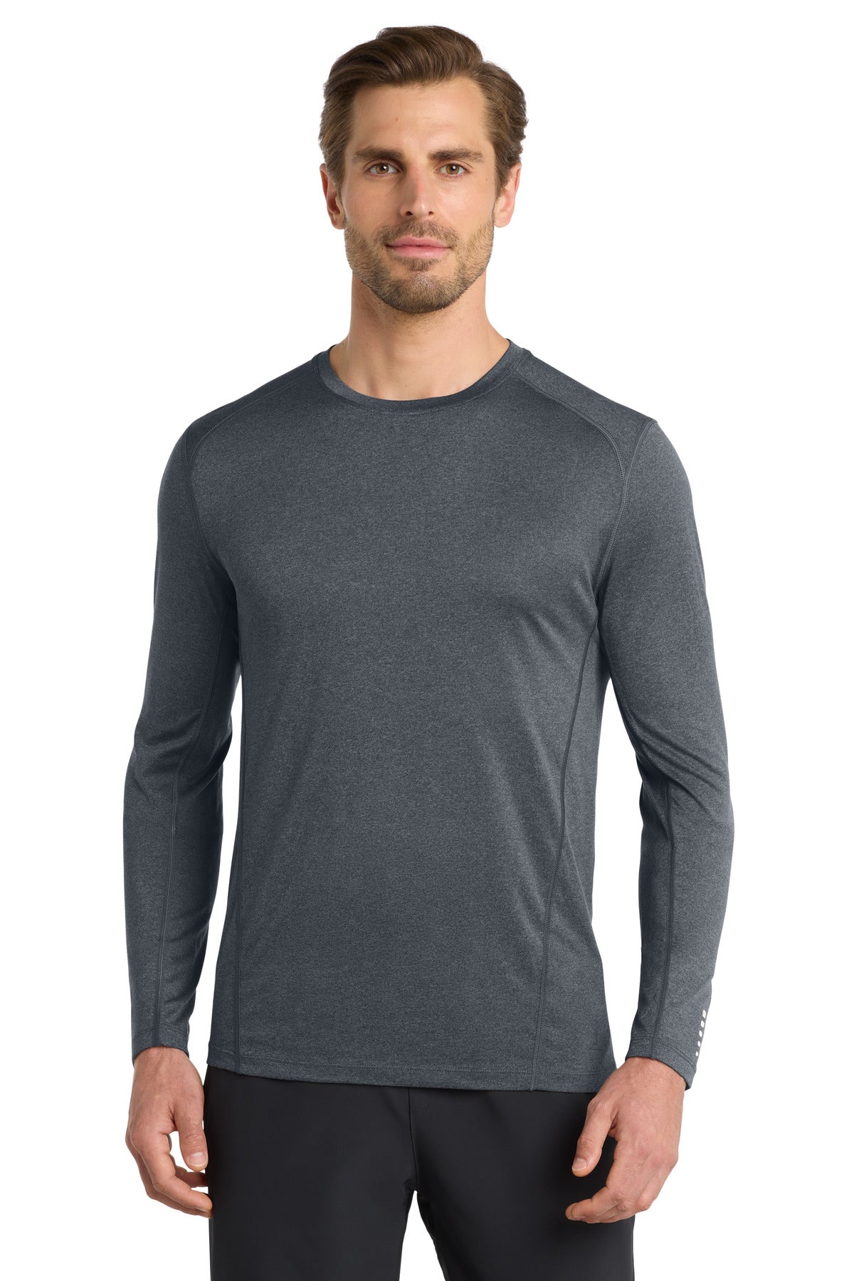 Custom Embroidered or DTF Print on OGIO ® Long Sleeve Pulse Crew. OE321