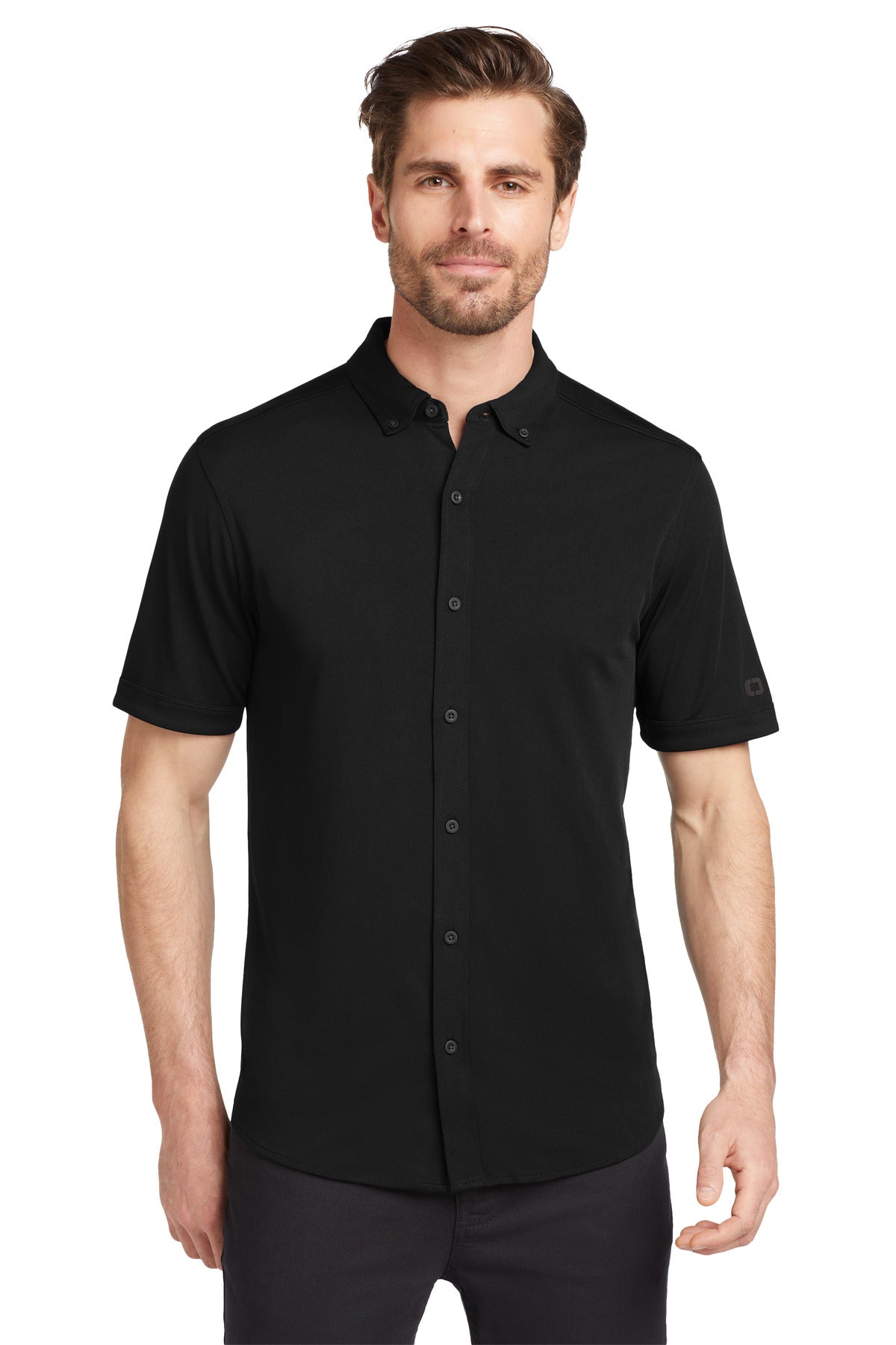 Custom Embroidered or DTF Print on OGIO ® Gravitate Full-Button Polo. OG141
