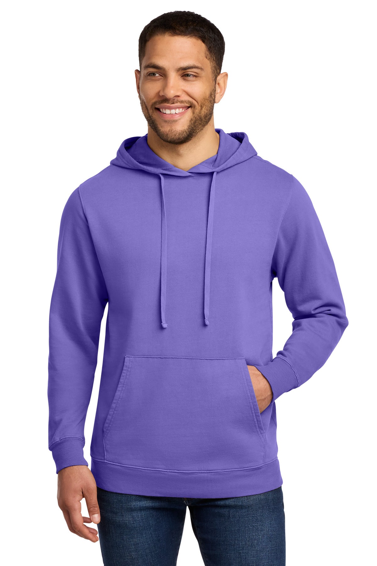Custom Embroidery or DTF Print - Port & Co ® Beach Wash ® Garment-Dyed Pullover Hooded Sweatshirt. PC098H