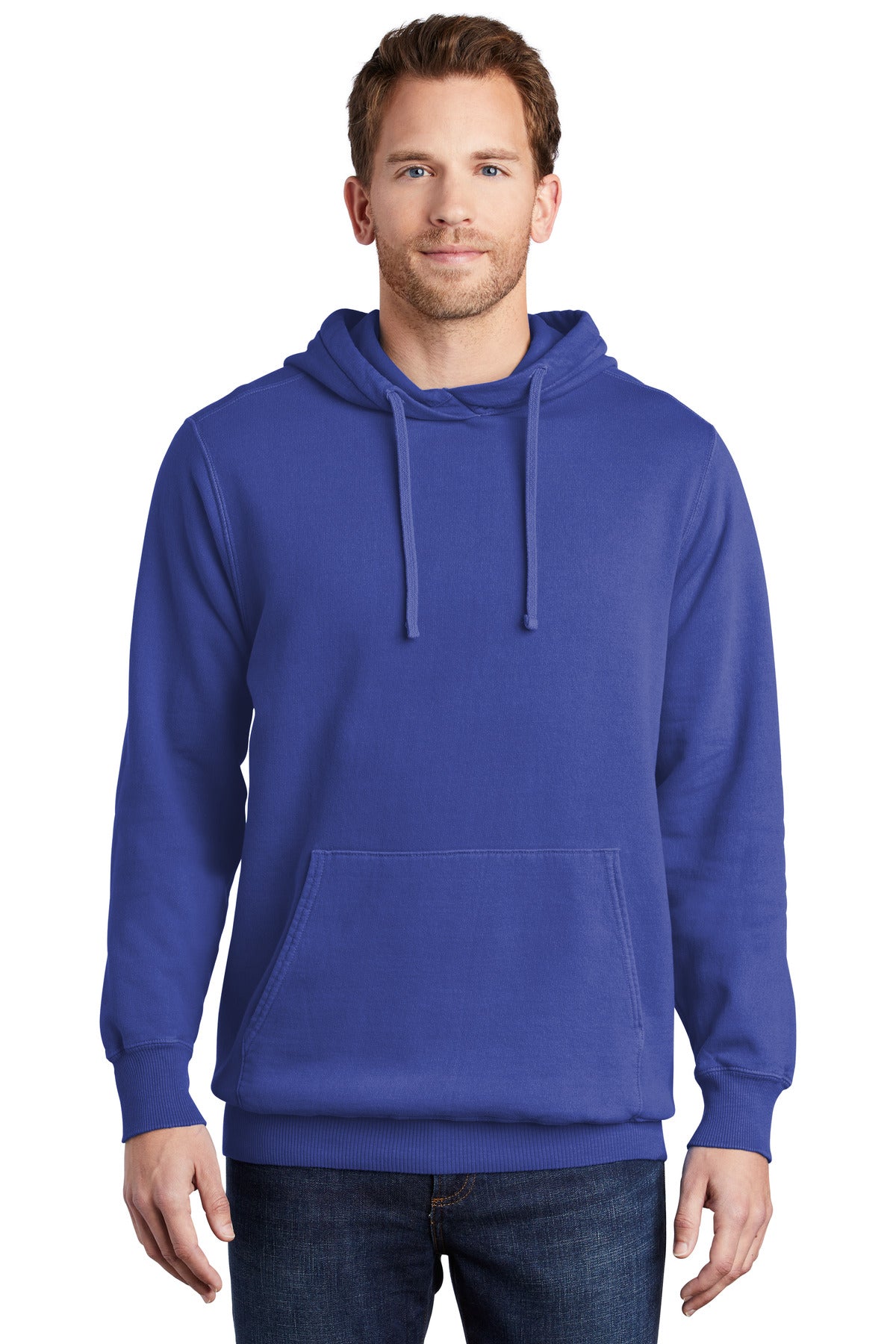 Custom Embroidered - Port & Company® Beach Wash® Garment-Dyed Pullover Hooded Sweatshirt. PC098H