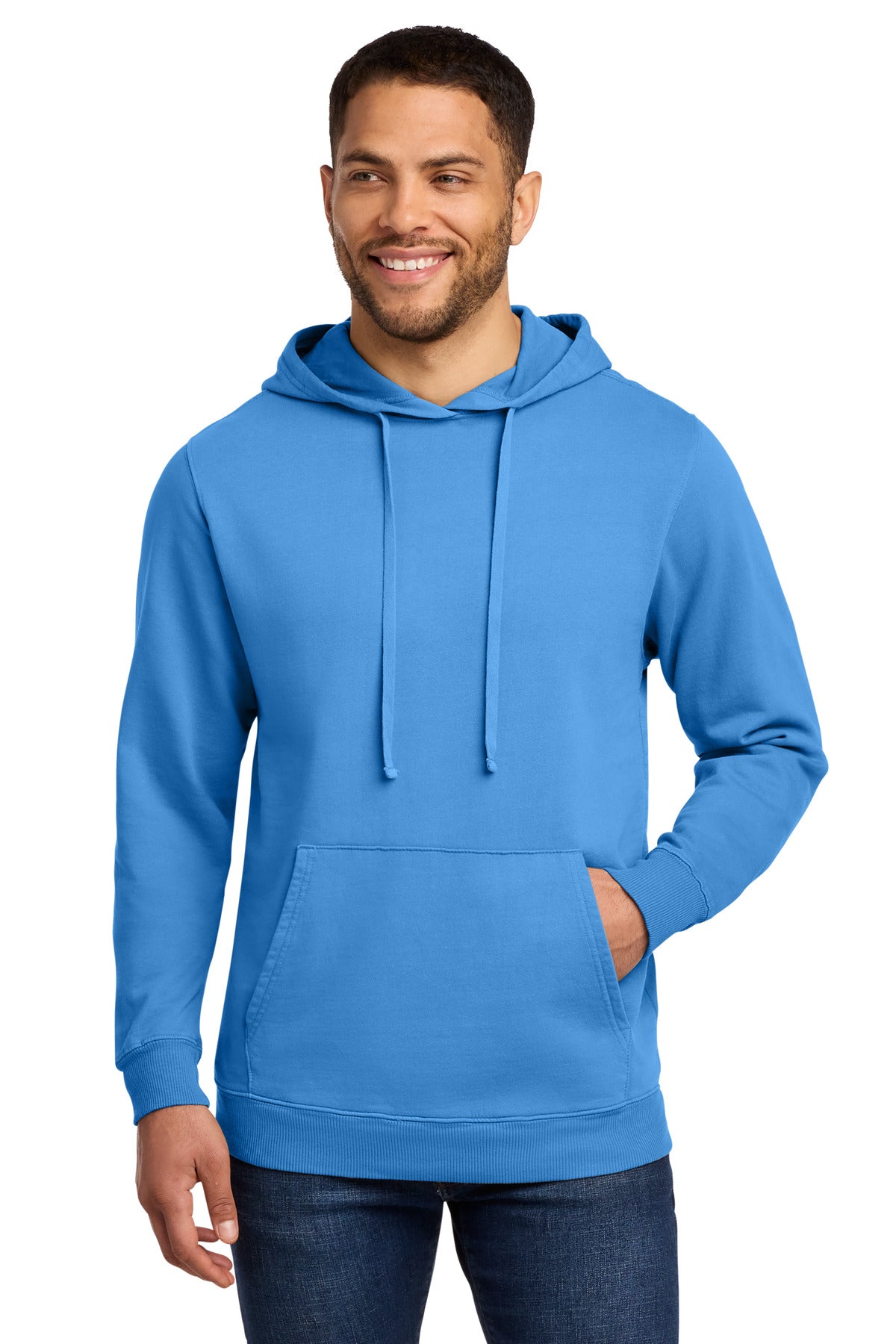 Custom Embroidery or DTF Print - Port & Co ® Beach Wash ® Garment-Dyed Pullover Hooded Sweatshirt. PC098H