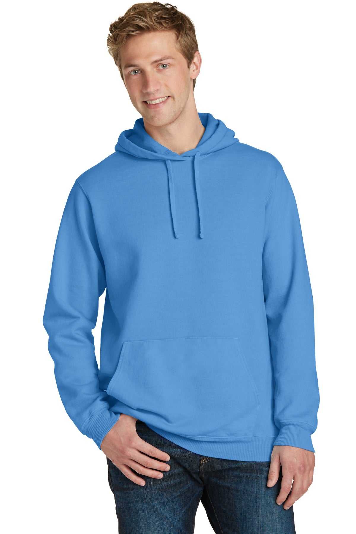 Custom Embroidered - Port & Company® Beach Wash® Garment-Dyed Pullover Hooded Sweatshirt. PC098H