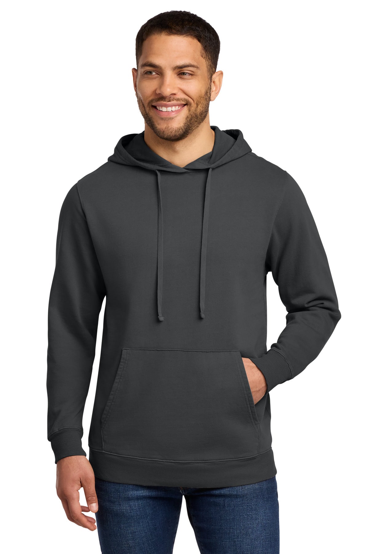 Custom Embroidery or DTF Print - Port & Co ® Beach Wash ® Garment-Dyed Pullover Hooded Sweatshirt. PC098H