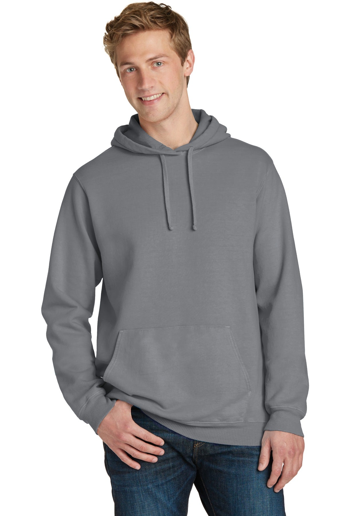 Custom Embroidered or DTF Print on Port & Co ™ Beach Wash ® Garment-Dyed Pullover Hooded Sweatshirt. PC098H