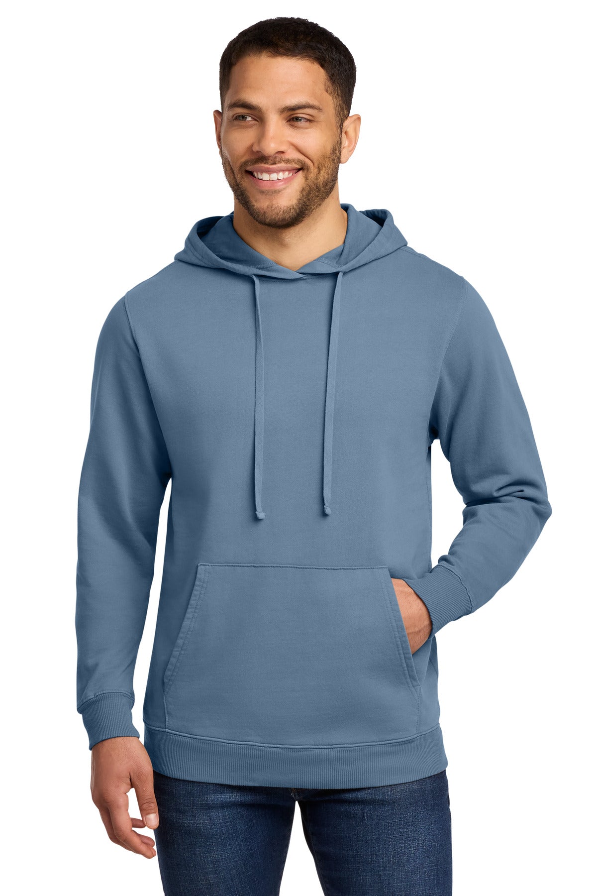 Custom Embroidery or DTF Print - Port & Co ® Beach Wash ® Garment-Dyed Pullover Hooded Sweatshirt. PC098H