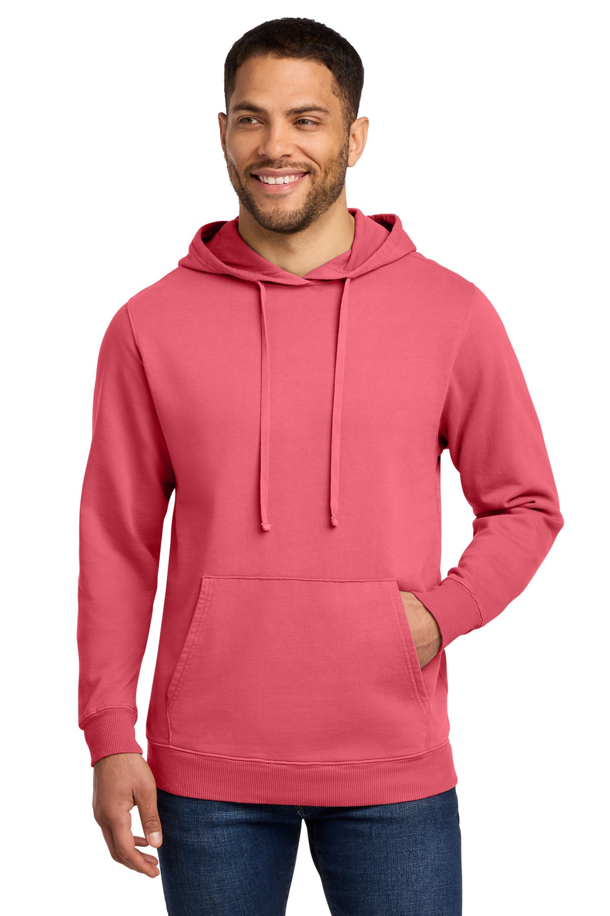 Custom Embroidery or DTF Print - Port & Co ® Beach Wash ® Garment-Dyed Pullover Hooded Sweatshirt. PC098H