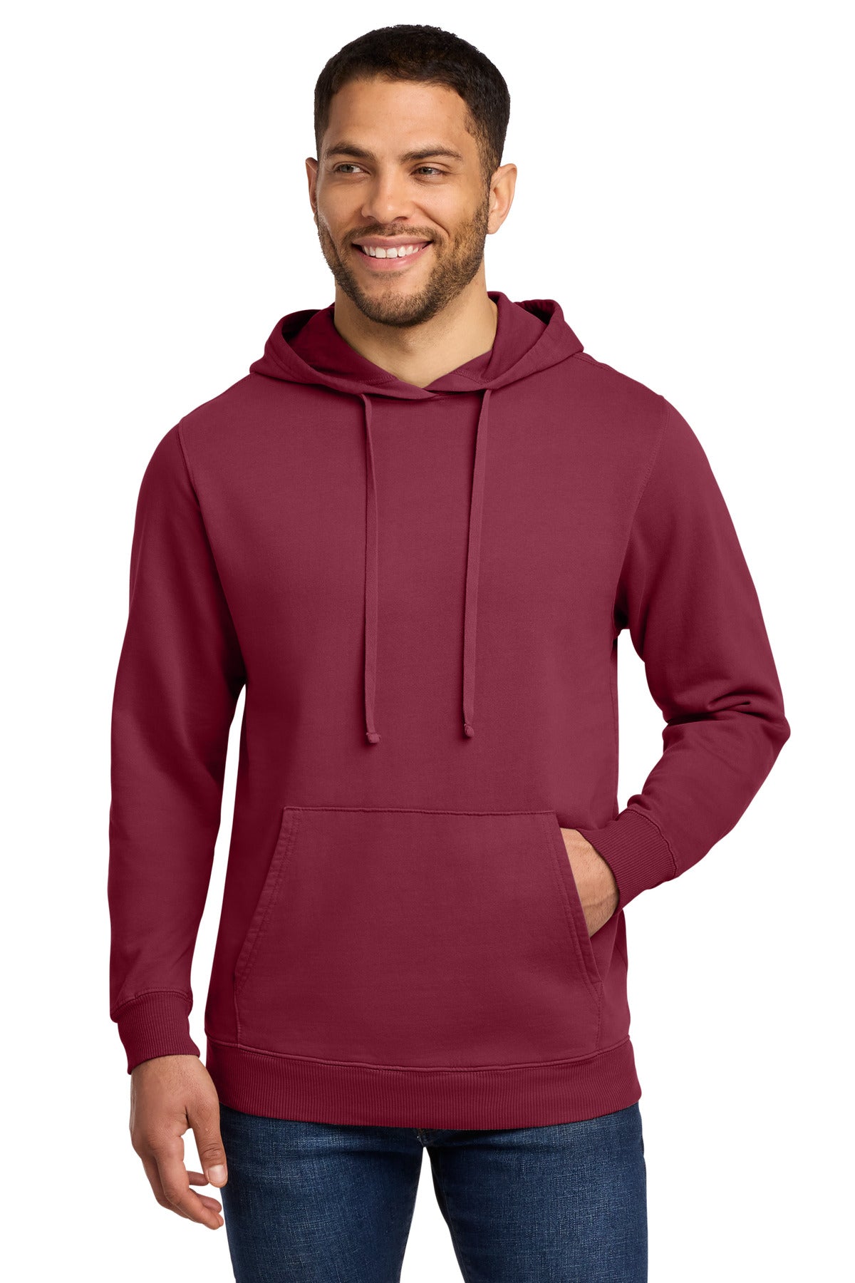 Custom Embroidery or DTF Print - Port & Co ® Beach Wash ® Garment-Dyed Pullover Hooded Sweatshirt. PC098H