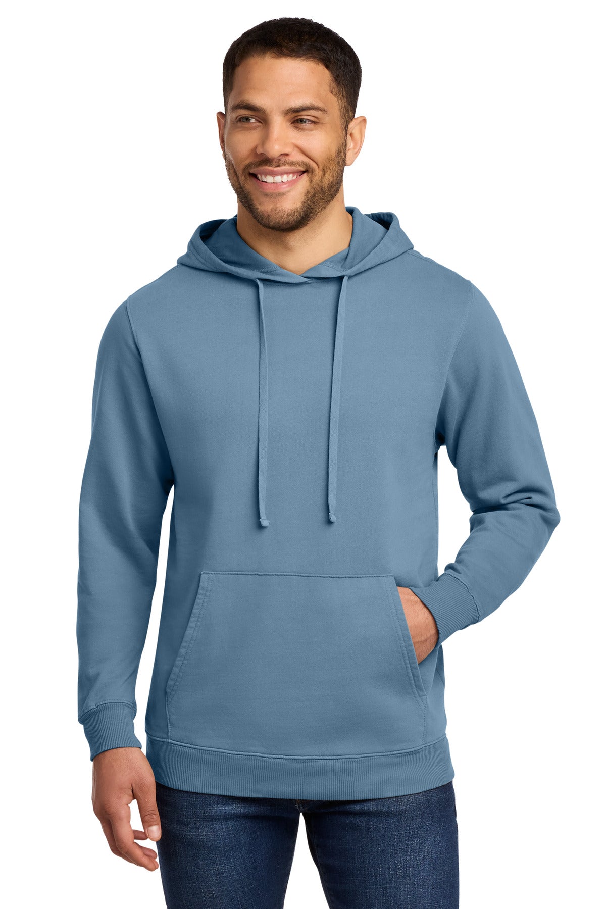 Custom Embroidery or DTF Print - Port & Co ® Beach Wash ® Garment-Dyed Pullover Hooded Sweatshirt. PC098H