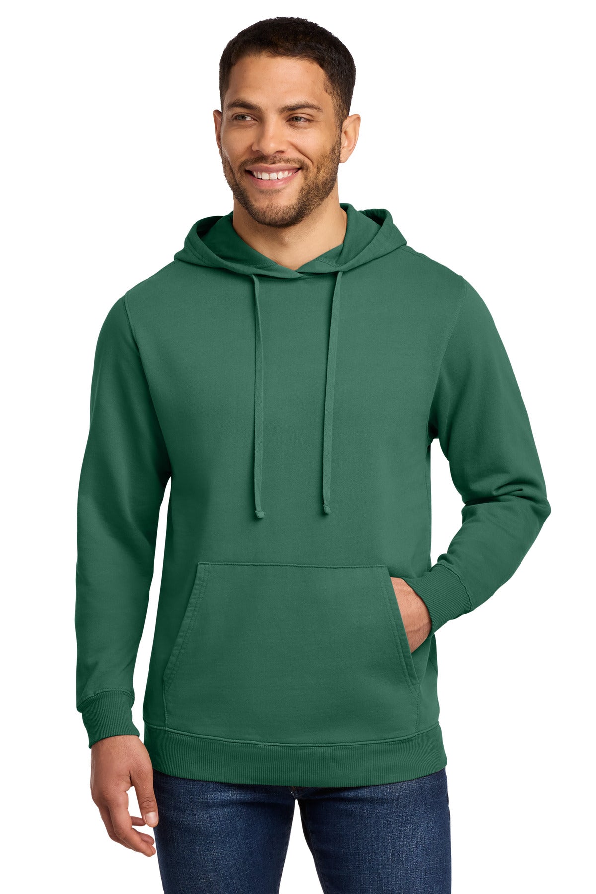 Custom Embroidery or DTF Print - Port & Co ® Beach Wash ® Garment-Dyed Pullover Hooded Sweatshirt. PC098H