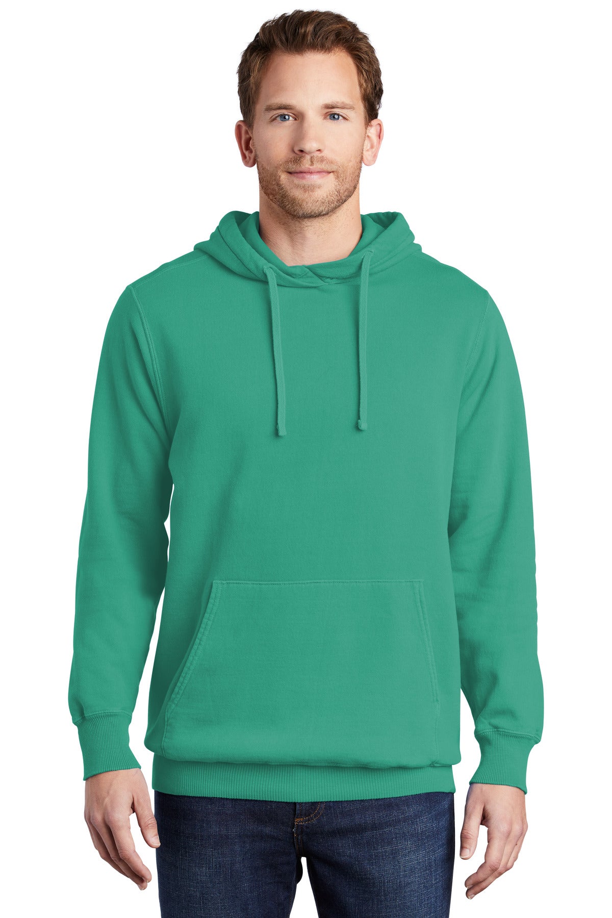 Custom Embroidered - Port & Company® Beach Wash® Garment-Dyed Pullover Hooded Sweatshirt. PC098H