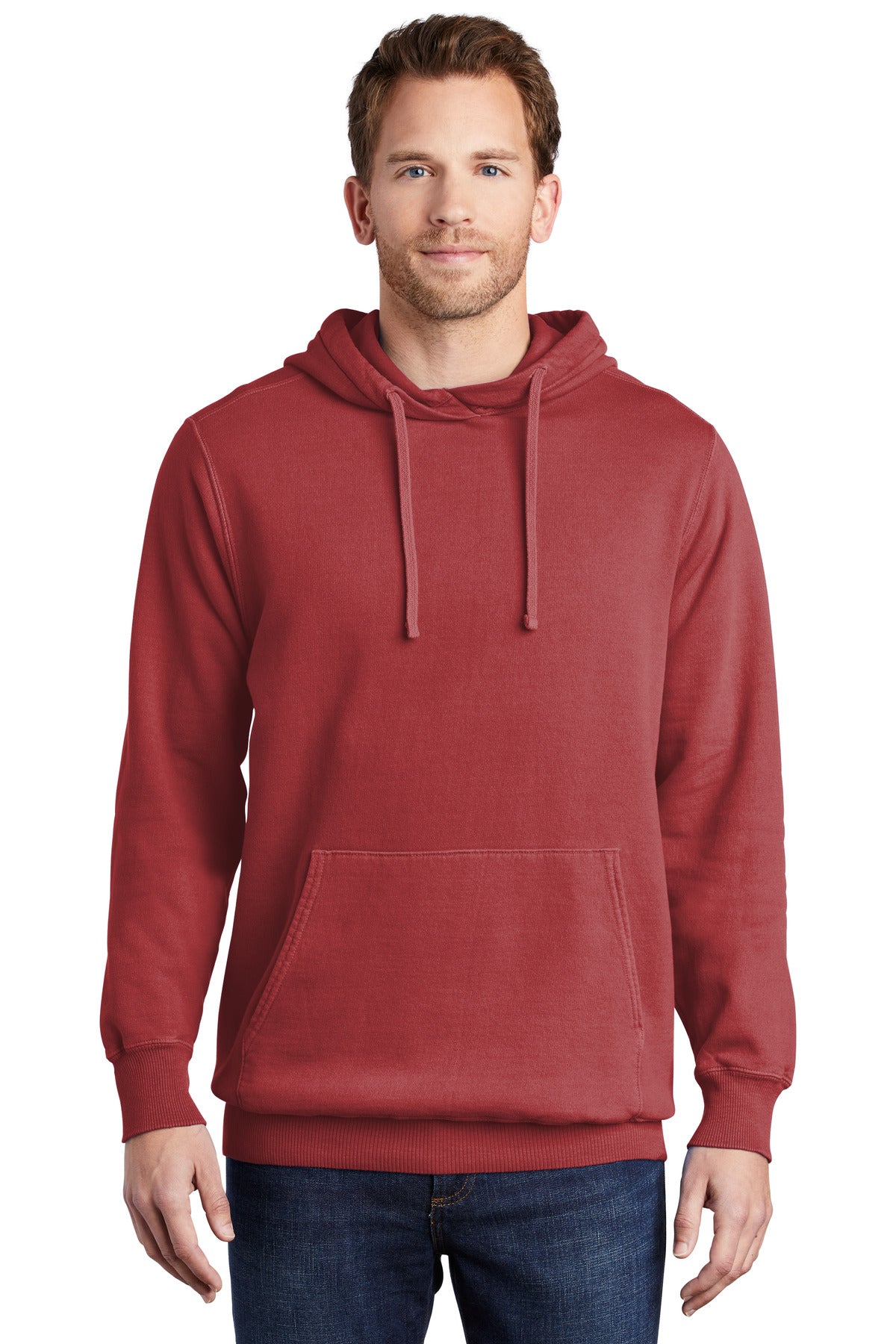Custom Embroidered - Port & Company® Beach Wash® Garment-Dyed Pullover Hooded Sweatshirt. PC098H