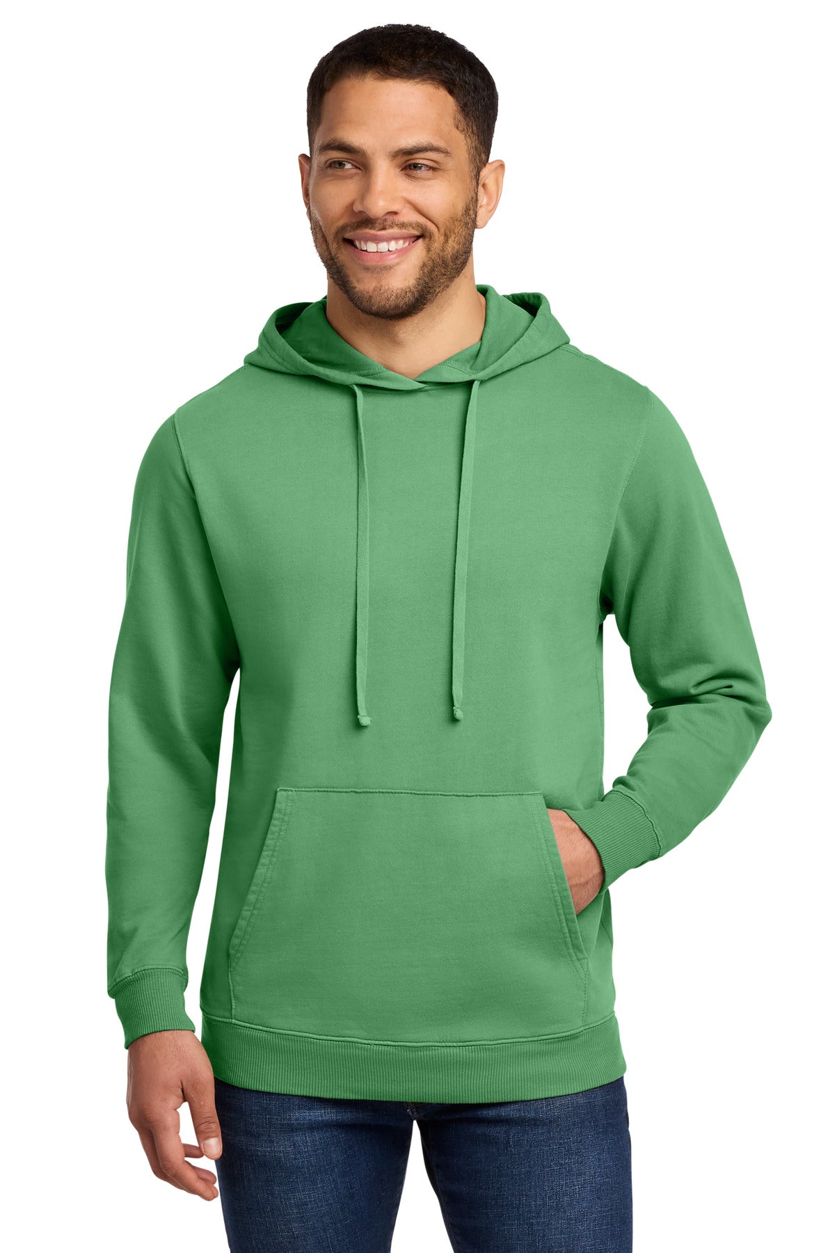 Custom Embroidery or DTF Print - Port & Co ® Beach Wash ® Garment-Dyed Pullover Hooded Sweatshirt. PC098H