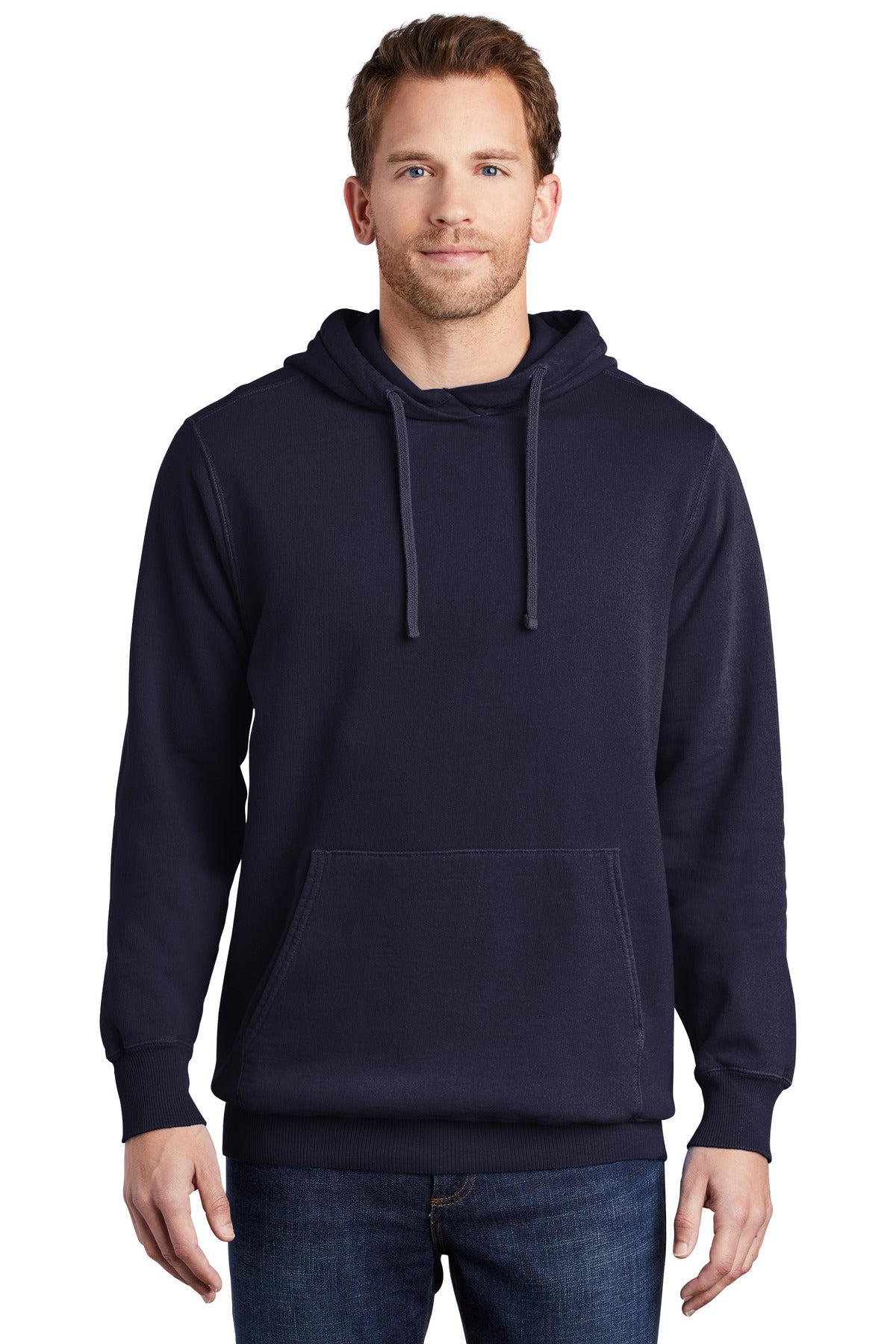 Custom Embroidered - Port & Company® Beach Wash® Garment-Dyed Pullover Hooded Sweatshirt. PC098H
