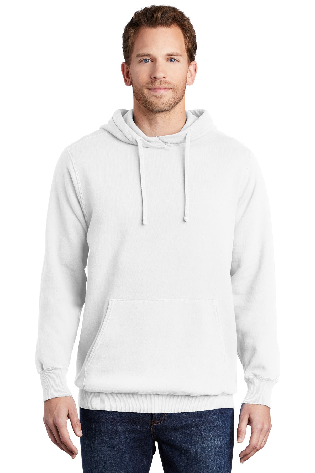 Custom Embroidered - Port & Company® Beach Wash® Garment-Dyed Pullover Hooded Sweatshirt. PC098H