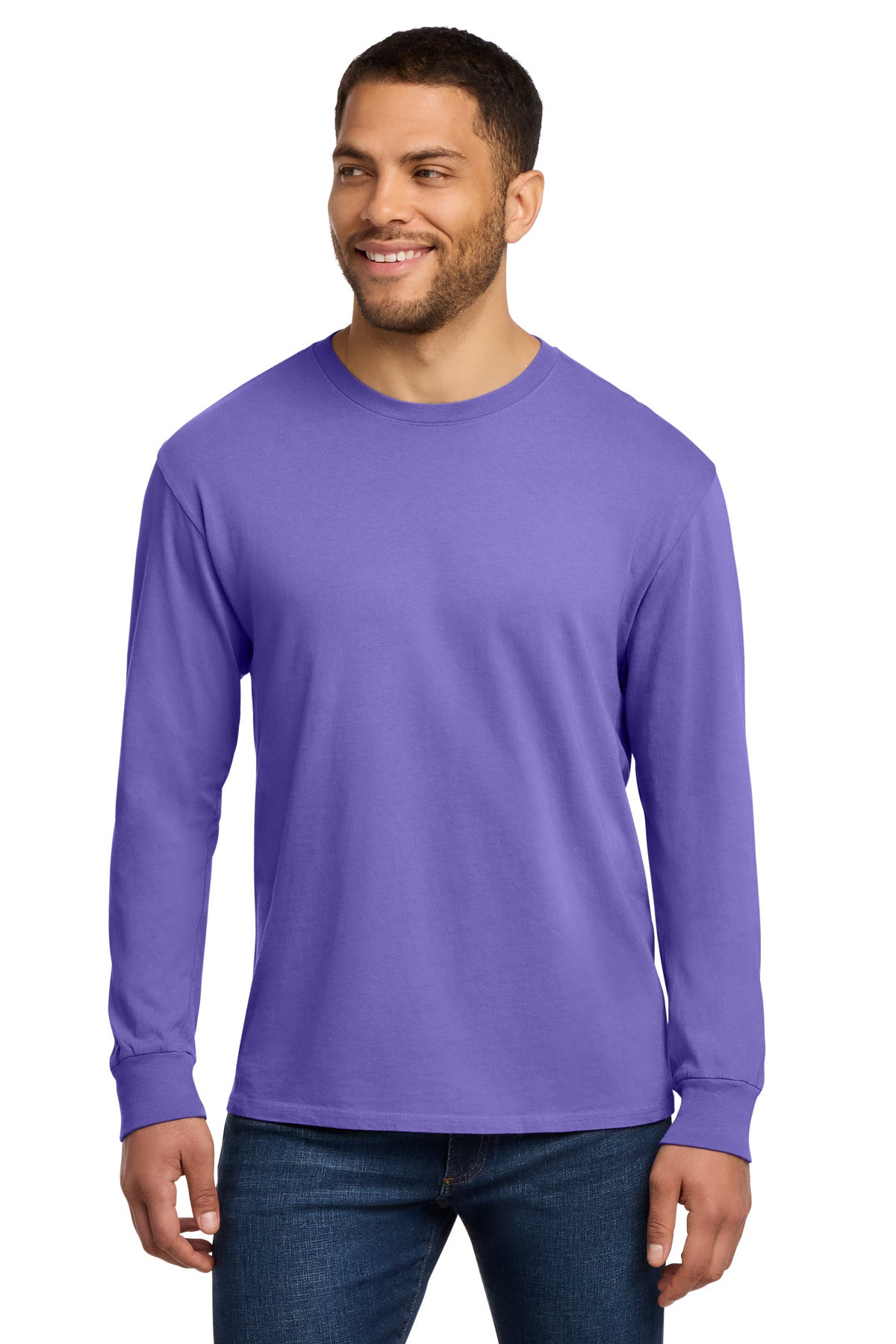Custom Embroidery or DTF Print - Port & Co ® Beach Wash ® Garment-Dyed Long Sleeve Tee PC099LS
