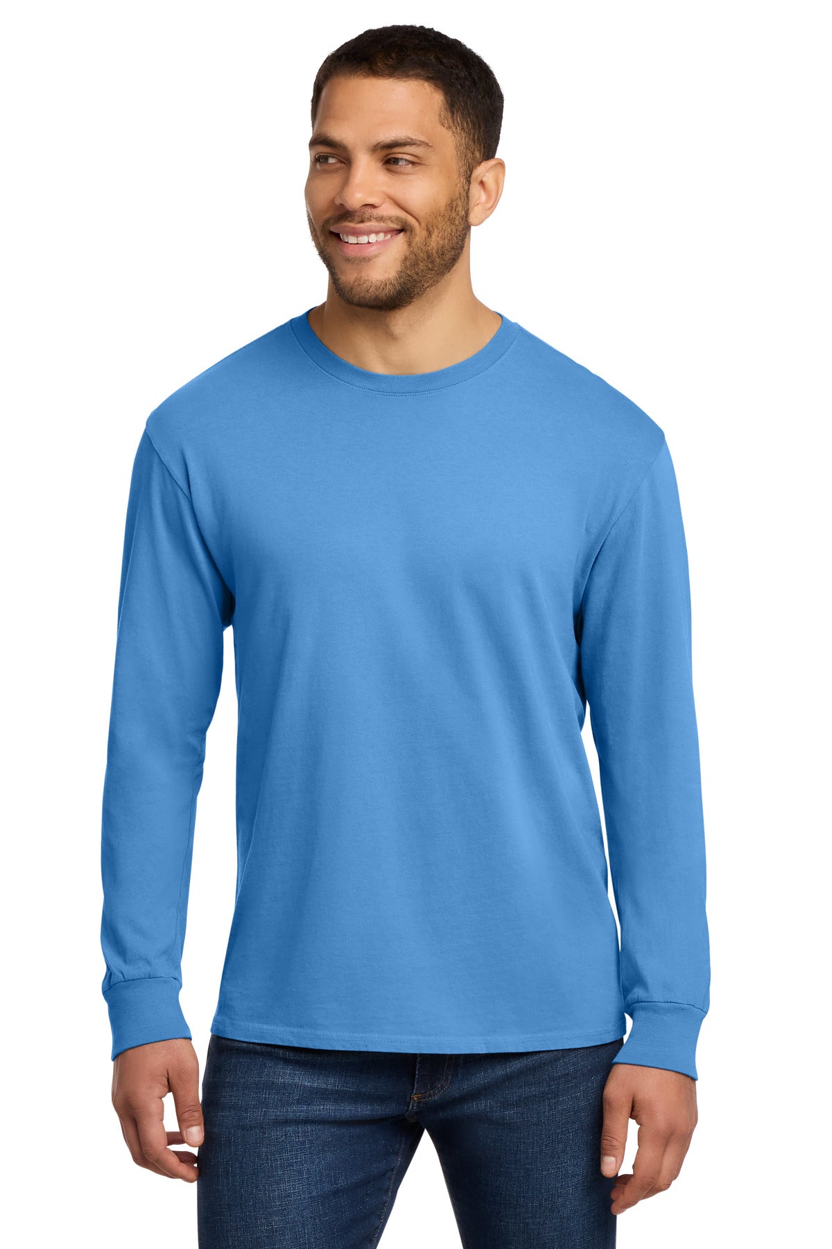 Custom Embroidery or DTF Print - Port & Co ® Beach Wash ® Garment-Dyed Long Sleeve Tee PC099LS
