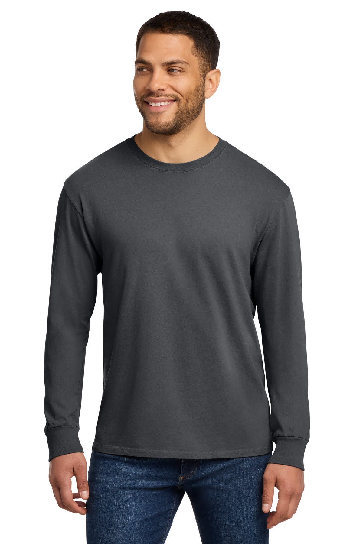 Custom Embroidery or DTF Print - Port & Co ® Beach Wash ® Garment-Dyed Long Sleeve Tee PC099LS