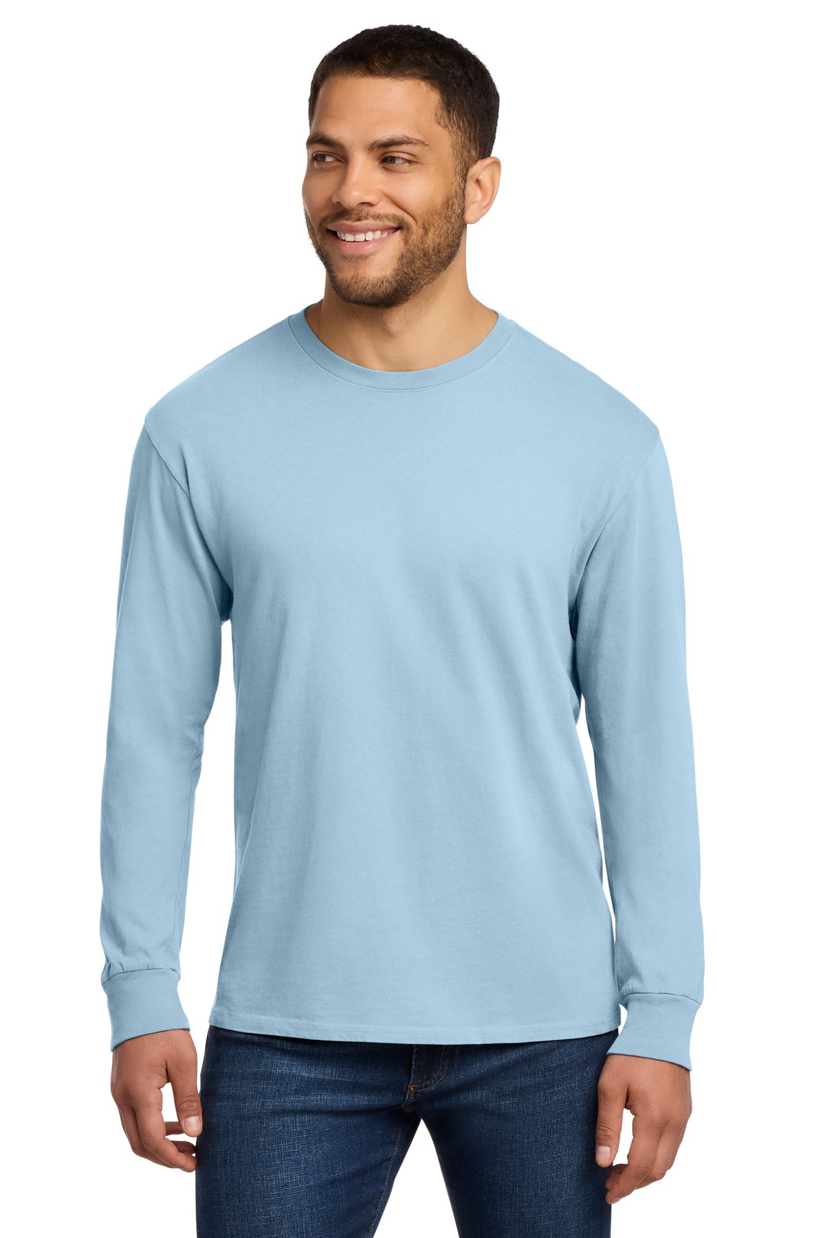 Custom Embroidery or DTF Print - Port & Co ® Beach Wash ® Garment-Dyed Long Sleeve Tee PC099LS