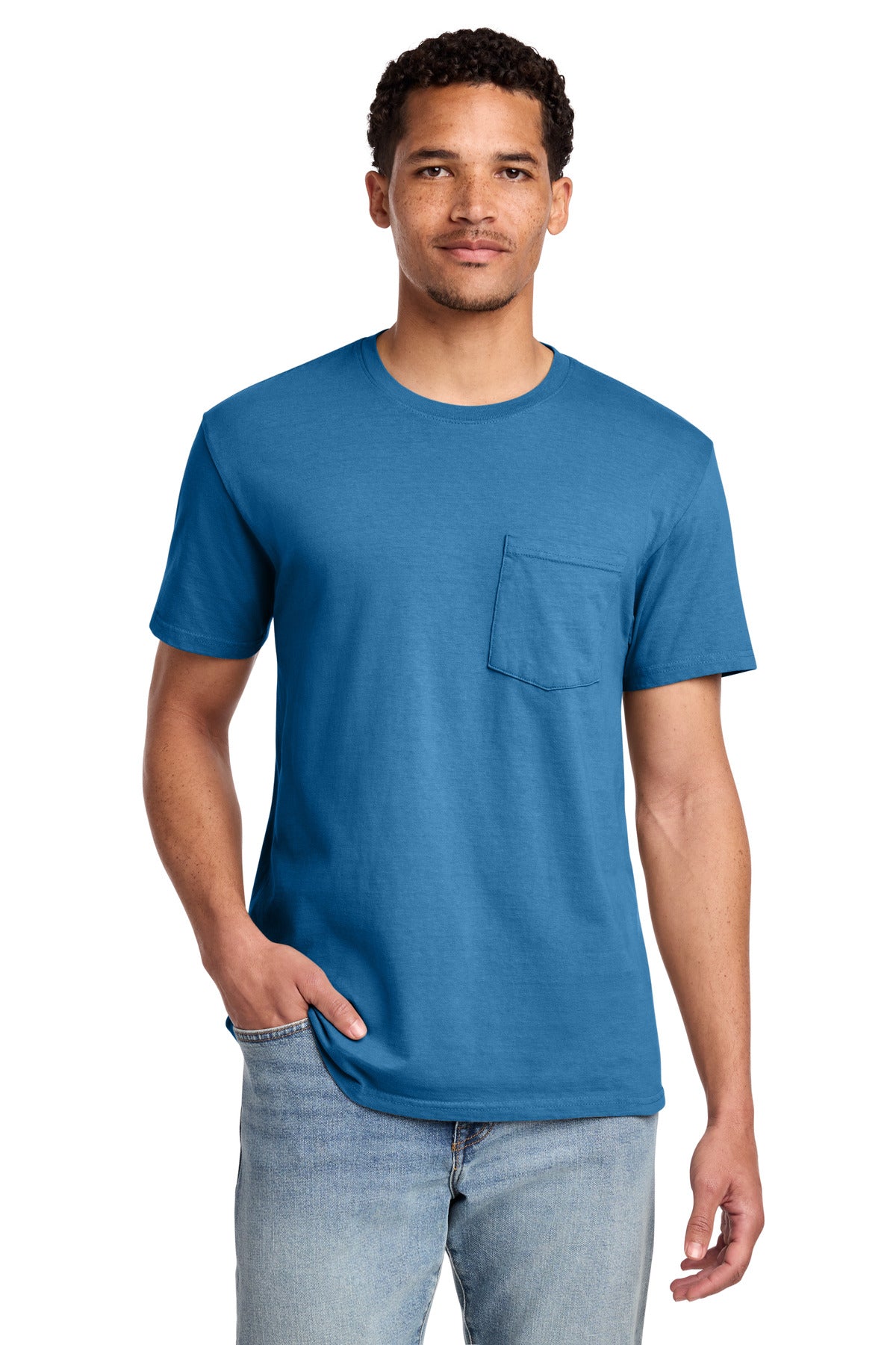 Custom Embroidery or DTF Print - Port & Co ® Beach Wash ® Garment-Dyed Pocket Tee. PC099P