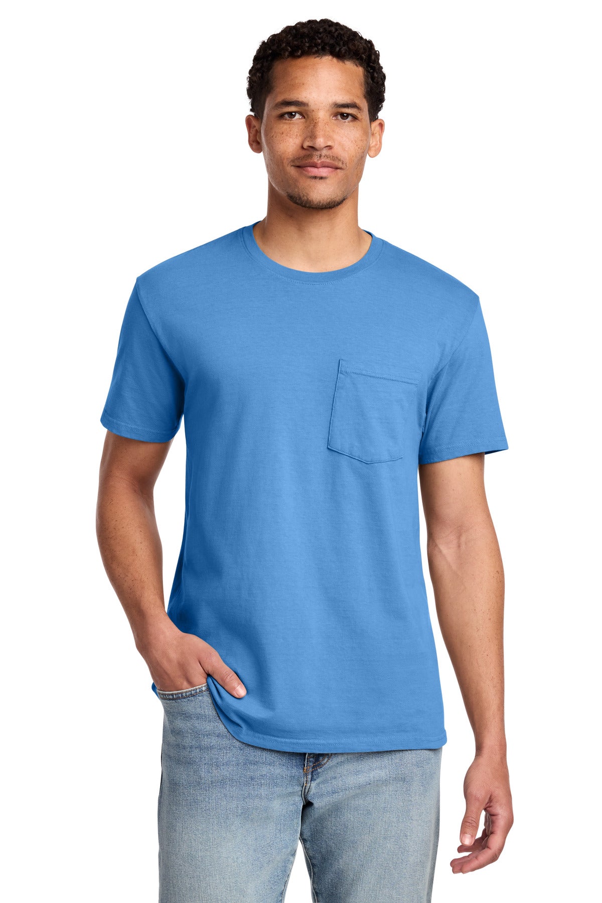 Custom Embroidery or DTF Print - Port & Co ® Beach Wash ® Garment-Dyed Pocket Tee. PC099P