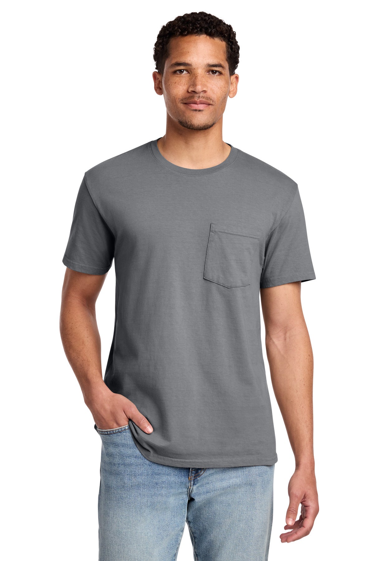 Custom Embroidery or DTF Print - Port & Co ™ Beach Wash ® Garment-Dyed Pocket Tee. PC099P