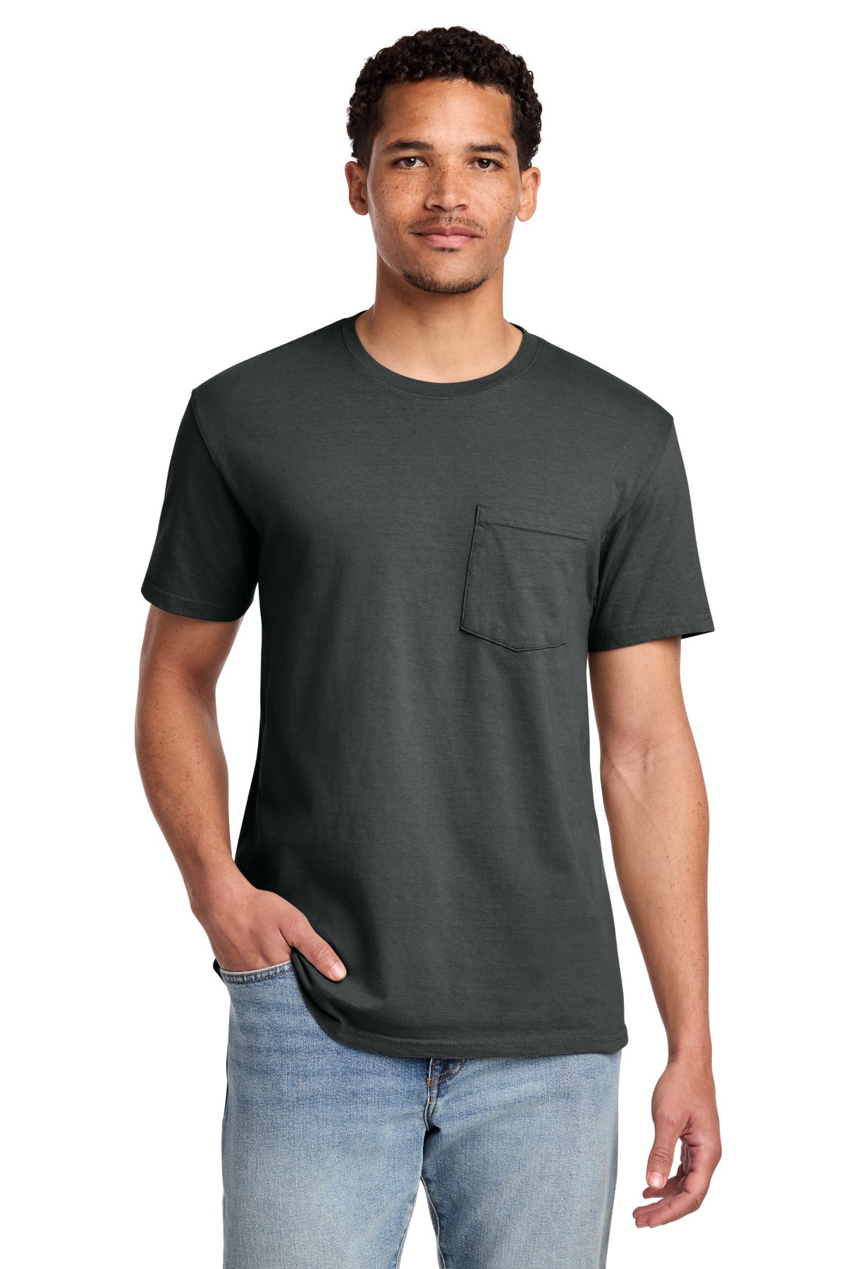 Custom Embroidery or DTF Print - Port & Co ® Beach Wash ® Garment-Dyed Pocket Tee. PC099P