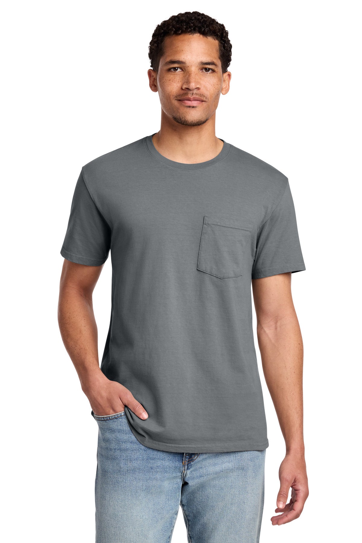 Custom Embroidery or DTF Print - Port & Co ® Beach Wash ® Garment-Dyed Pocket Tee. PC099P