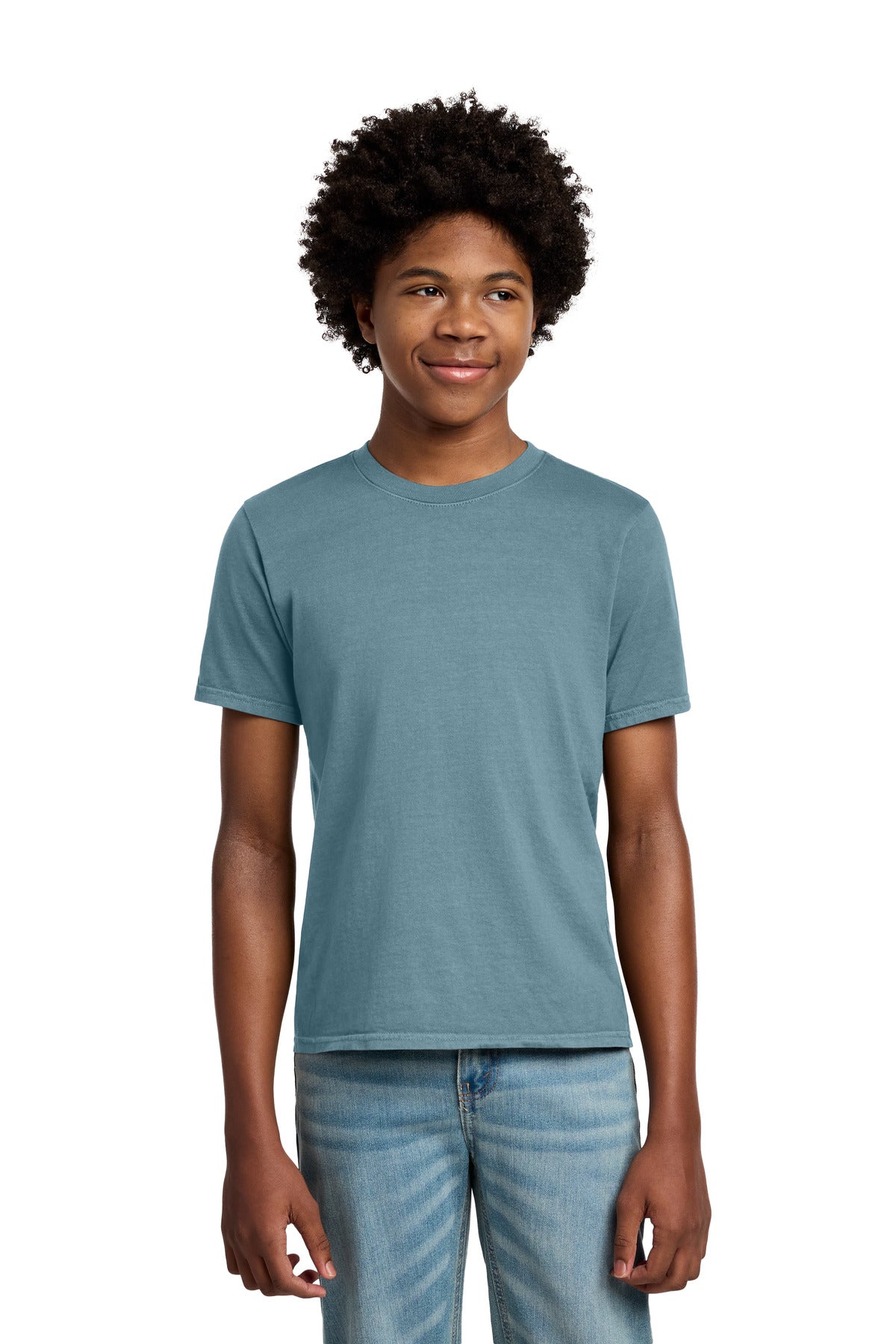 Custom Embroidery or DTF Print - Port & Co ® Youth Beach Wash ® Garment-Dyed Tee. PC099Y