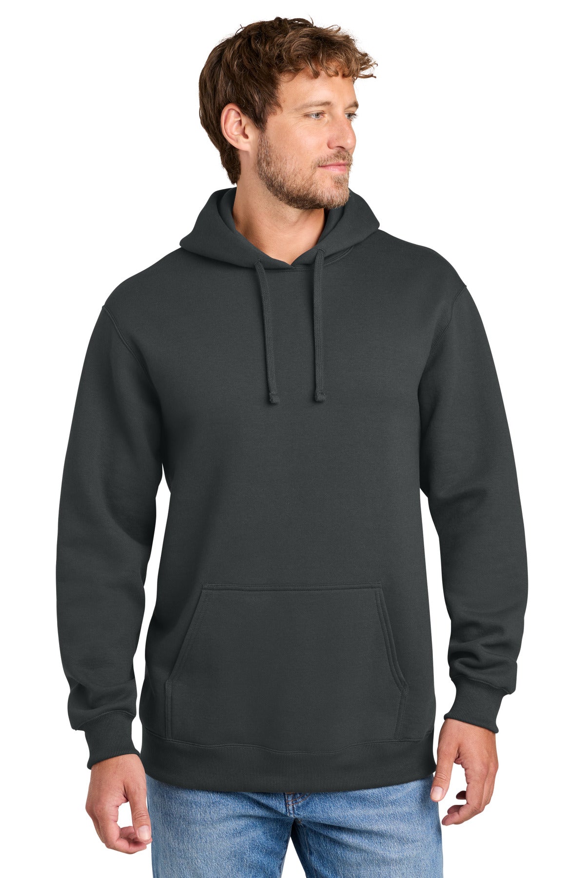 Custom Embroidery or DTF Print - Port & Co ® Foundation Fleece Pullover Hooded Sweatshirt PC107H