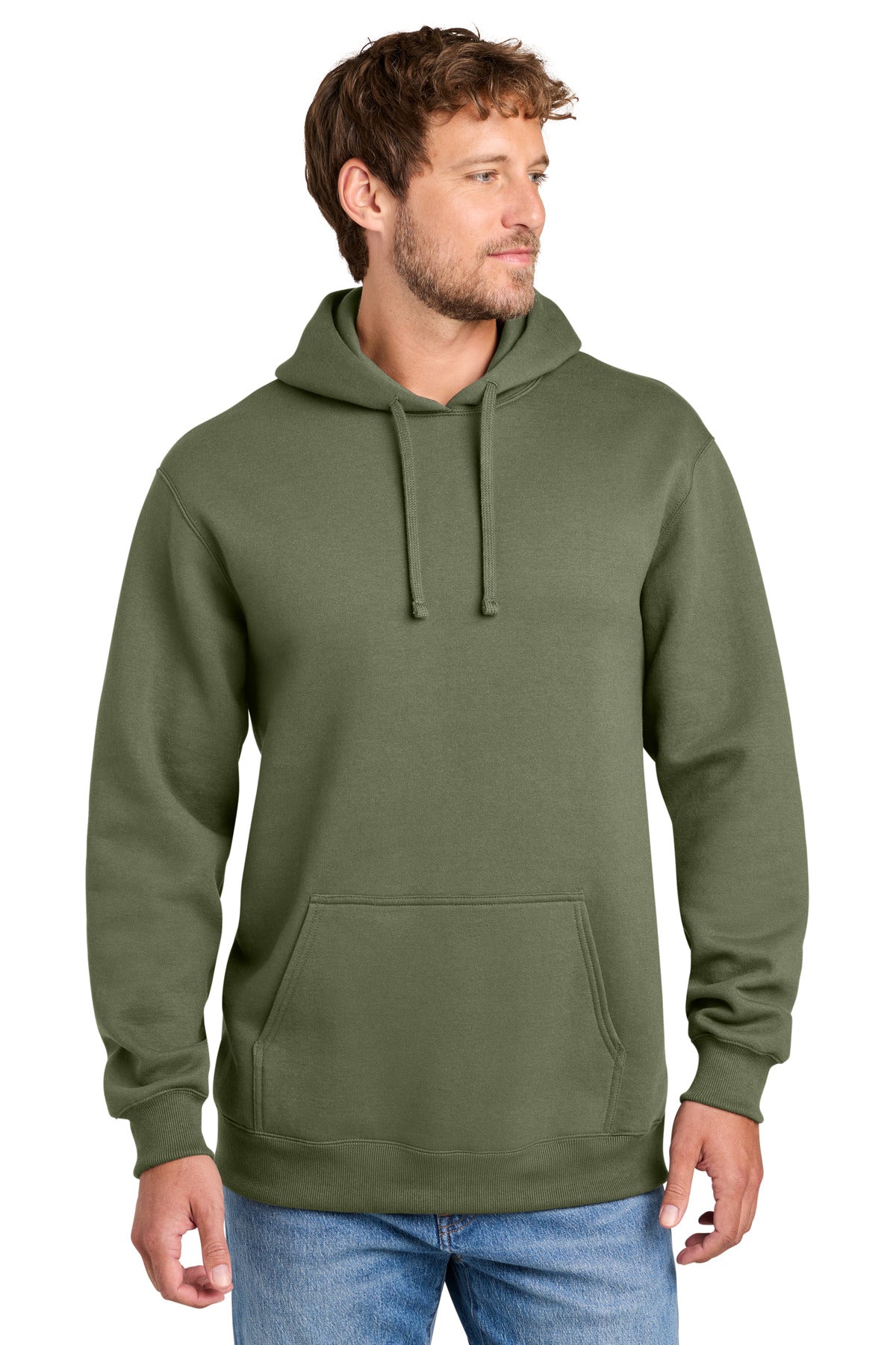Custom Embroidery or DTF Print - Port & Co ® Foundation Fleece Pullover Hooded Sweatshirt PC107H