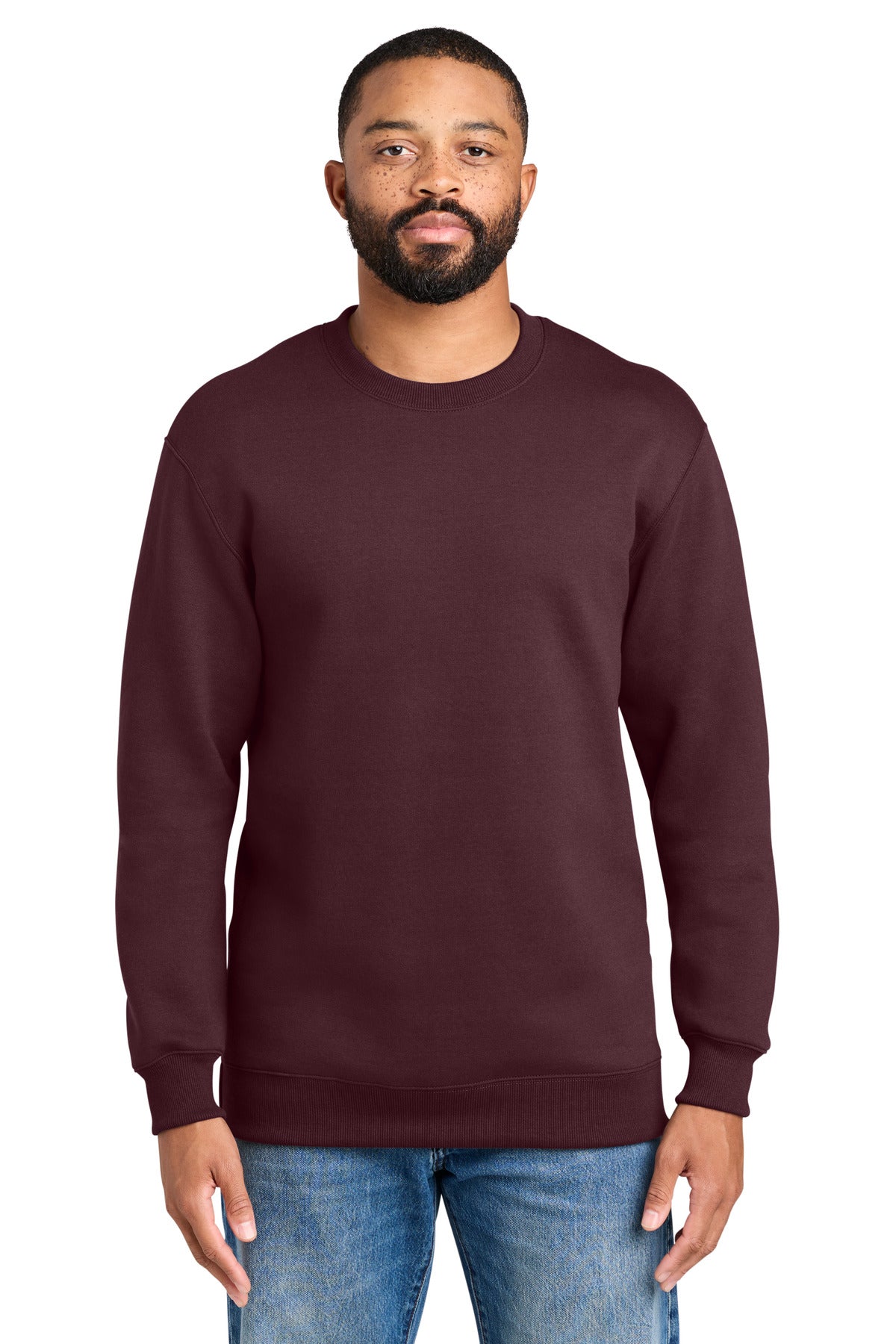 Custom Embroidery or DTF Print - Port & Co ® Foundation Fleece Pullover Crewneck Sweatshirt PC107