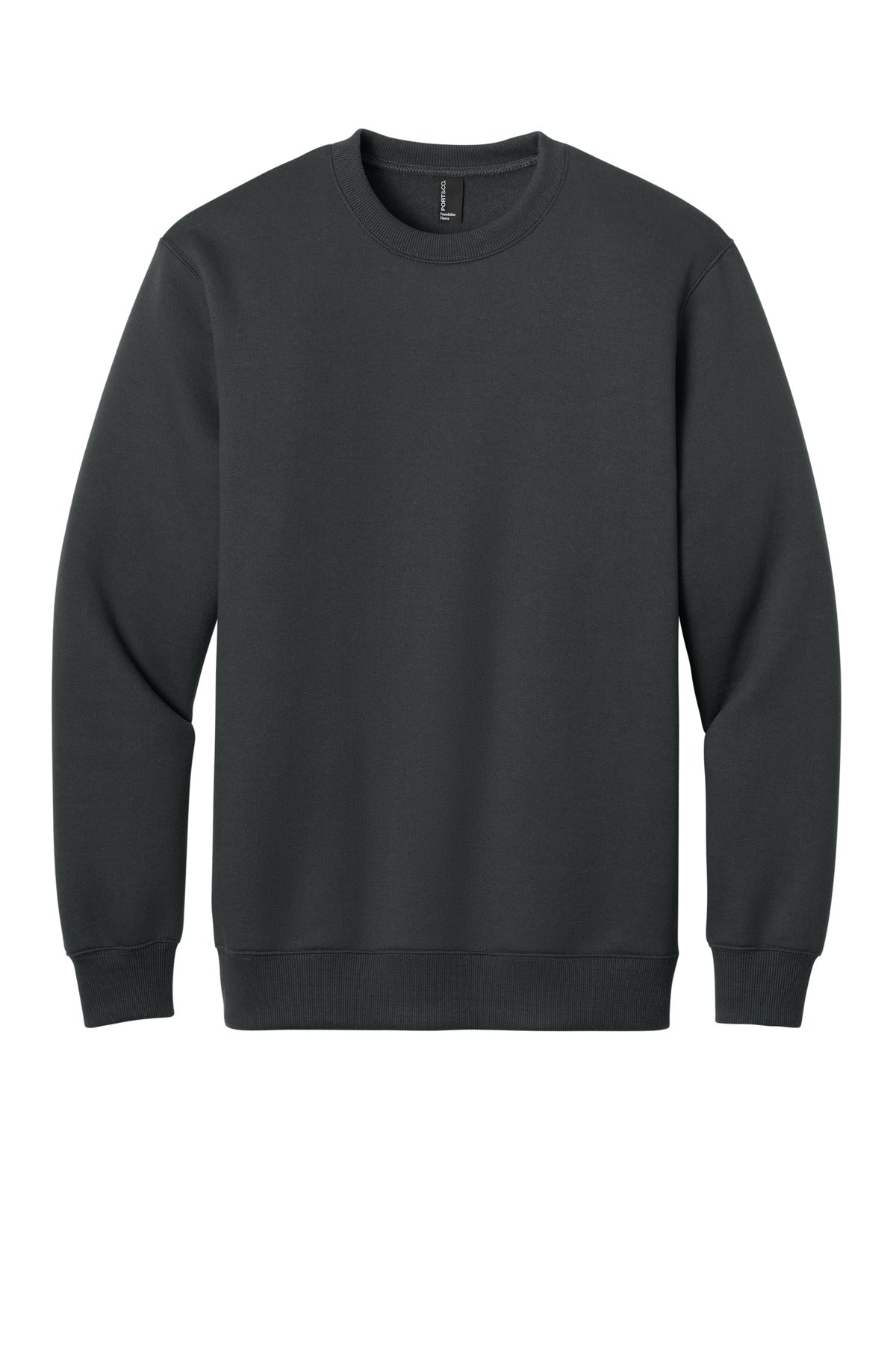 Custom Embroidery or DTF Print - Port & Co ™ Foundation Fleece Pullover Crewneck Sweatshirt PC107