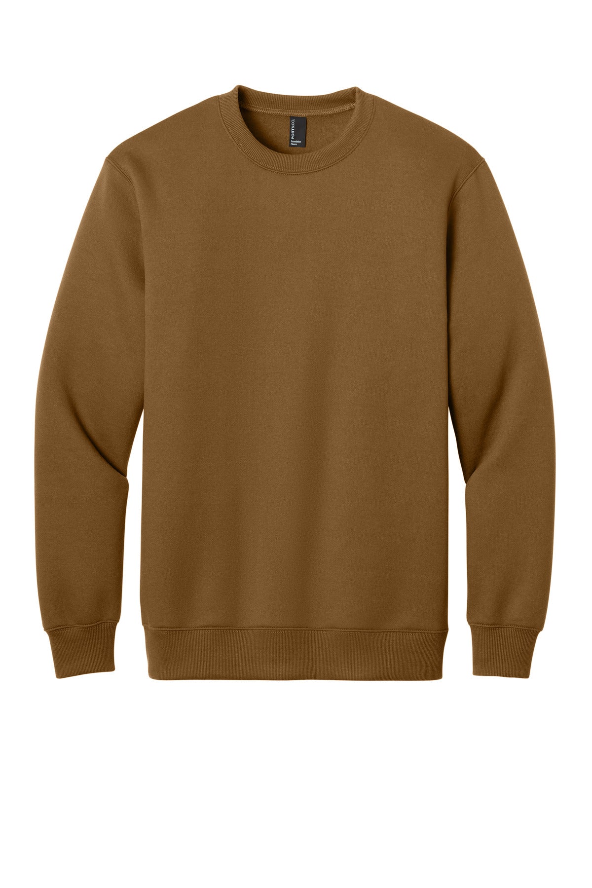 Custom Embroidery or DTF Print - Port & Co ™ Foundation Fleece Pullover Crewneck Sweatshirt PC107
